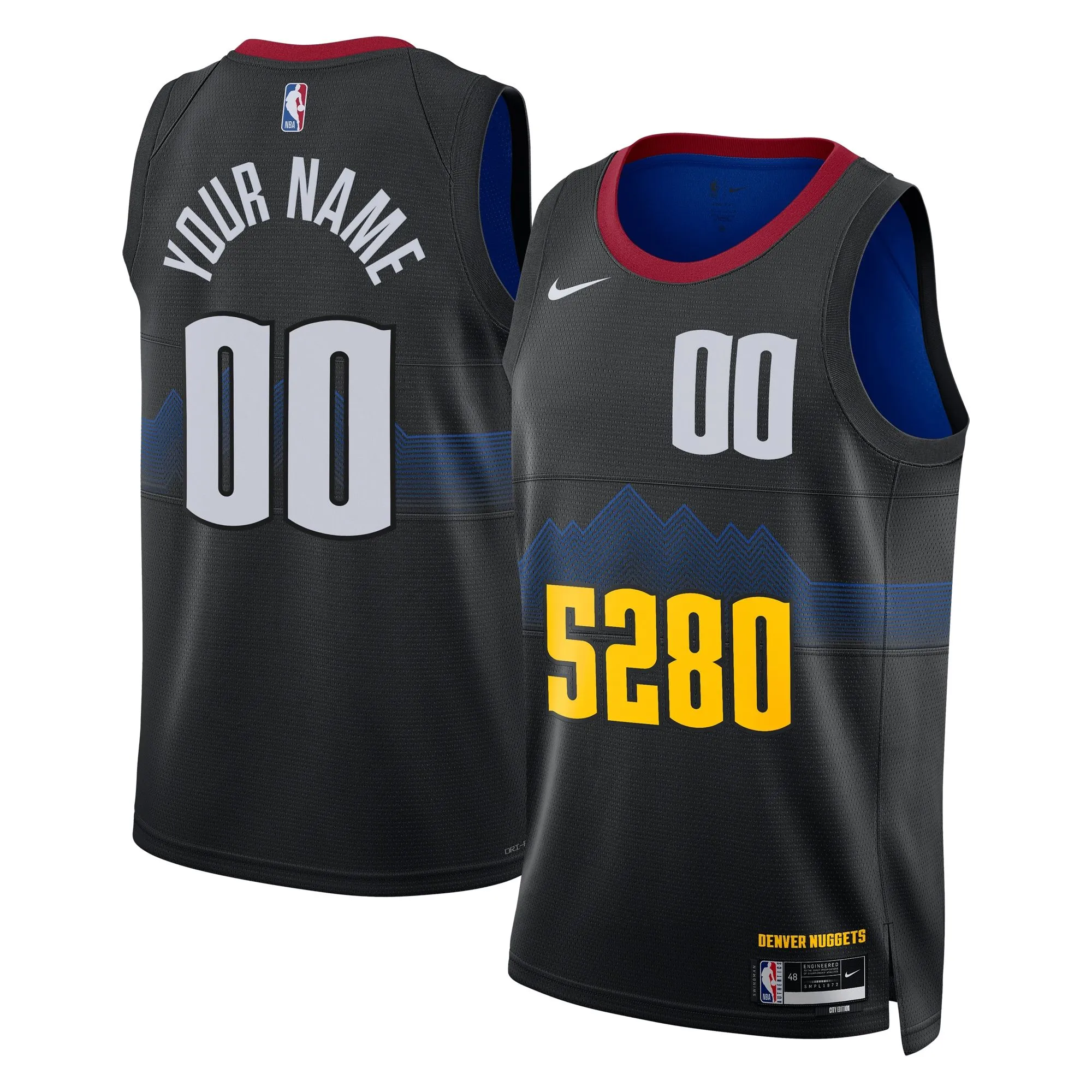 Denver Nuggets  Unisex 2023/24 Custom Swingman Jersey - Black - City Edition