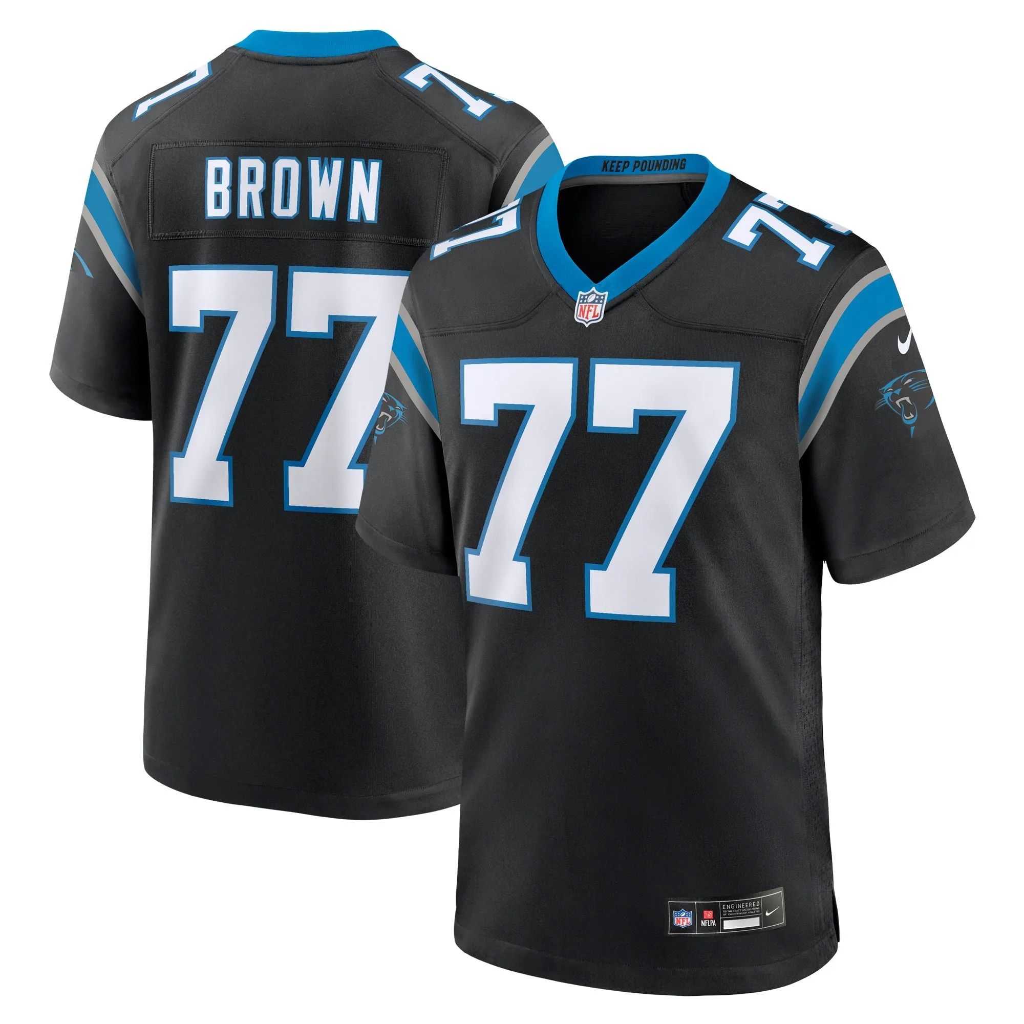 Deonte Brown Carolina Panthers  Team Game Jersey - Black