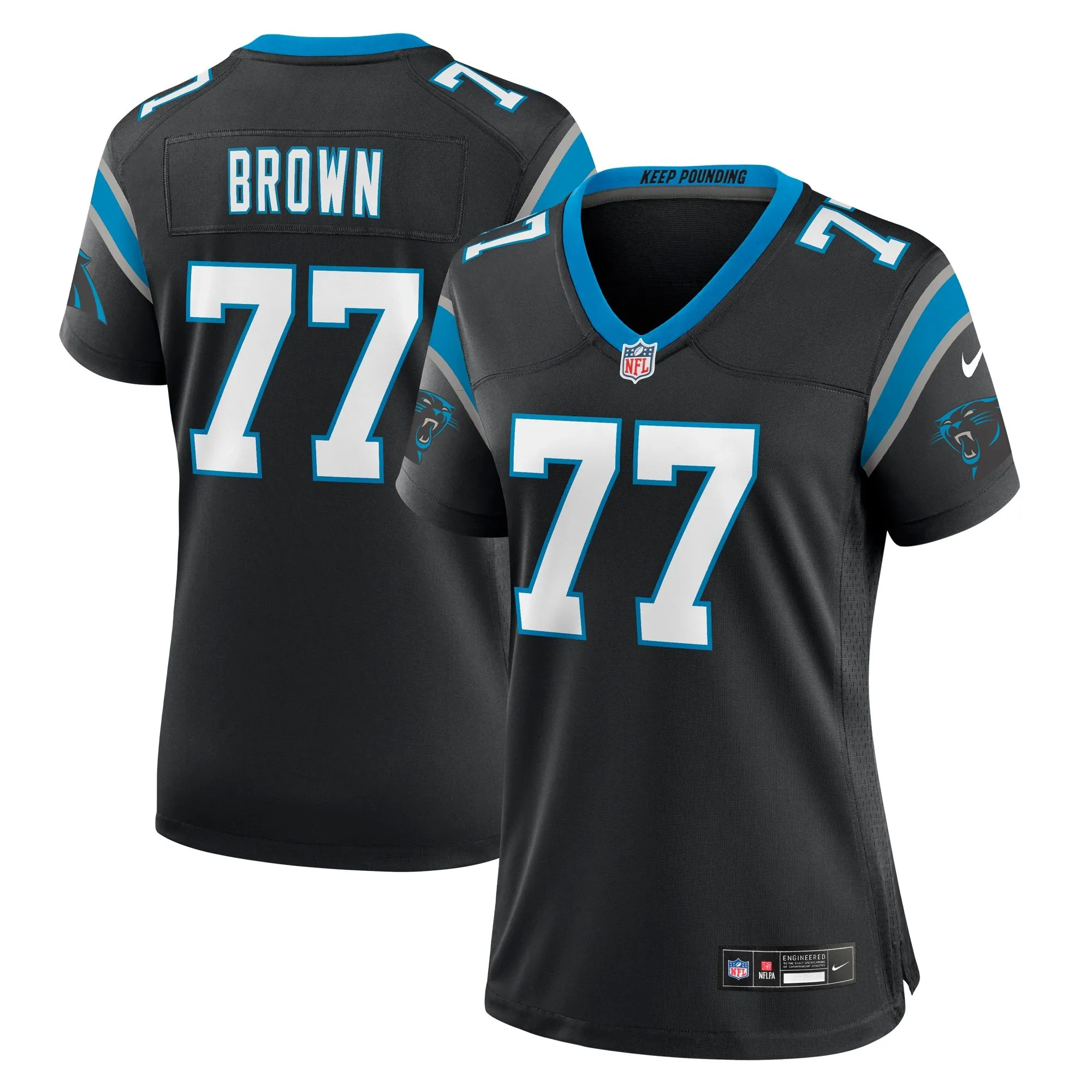 Deonte Brown Carolina Panthers  Women's Team Game Jersey - Black