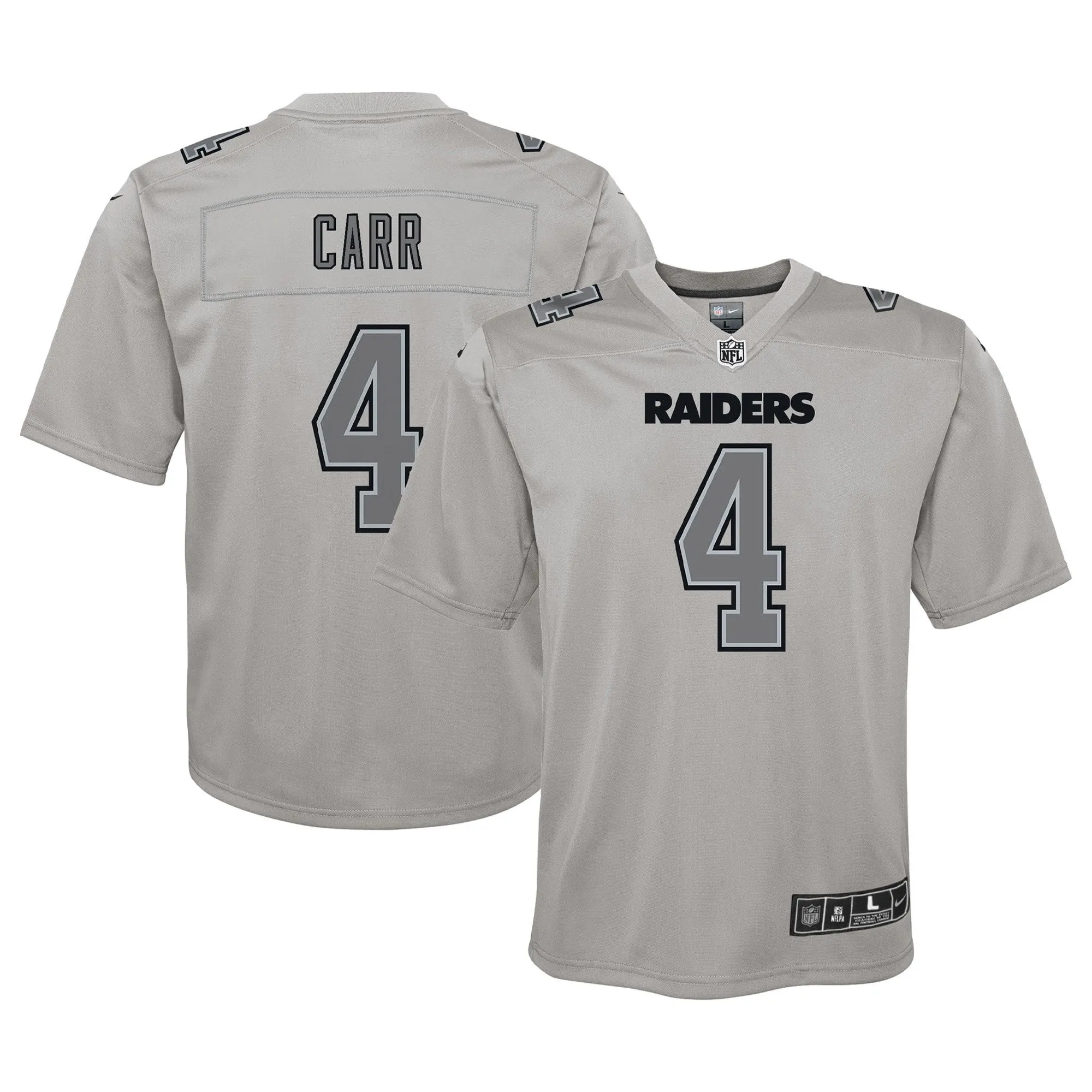 Derek Carr Las Vegas Raiders  Youth Atmosphere Game Jersey - Gray