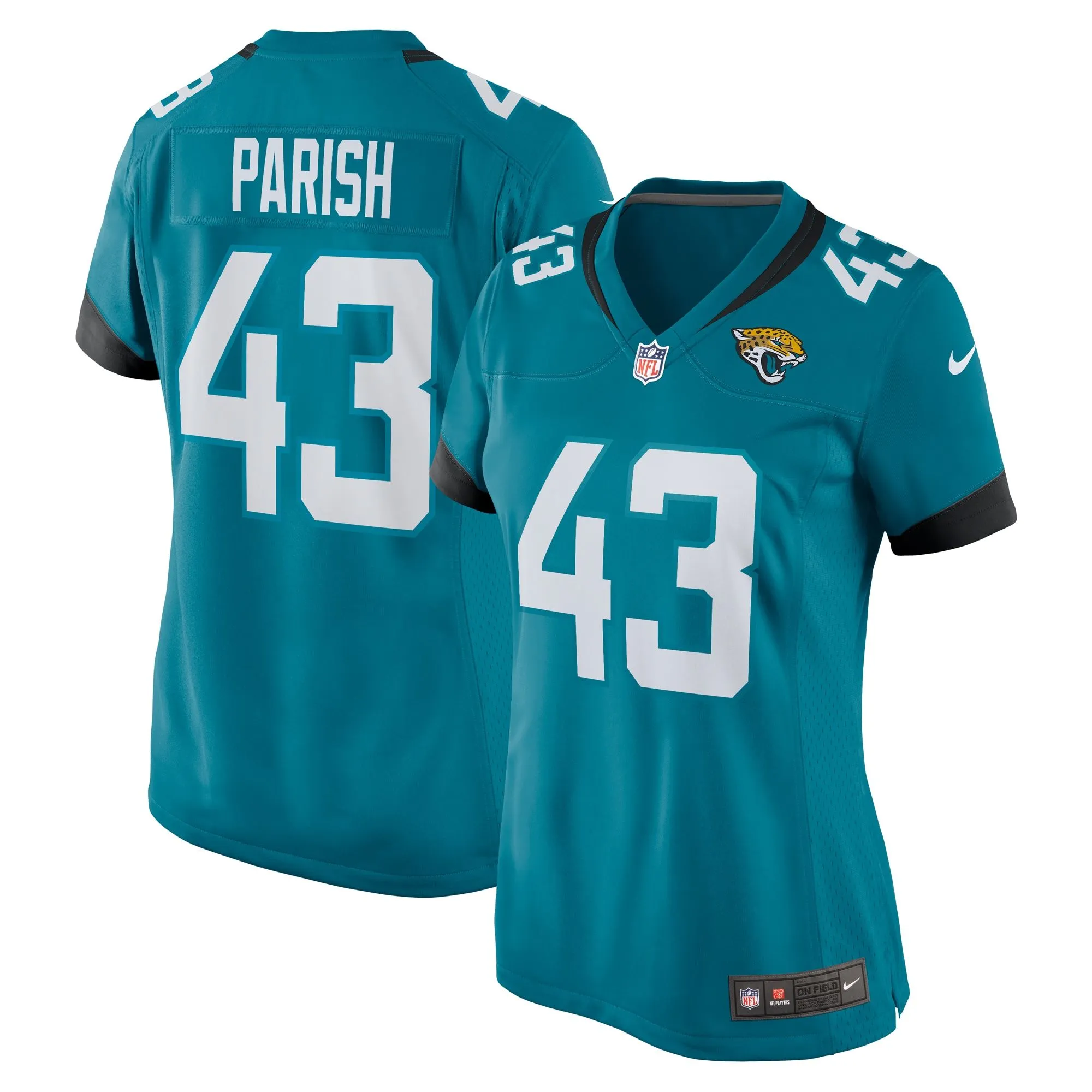 Derek Parish Jacksonville Jaguars  Women's  Game Jersey -  Teal