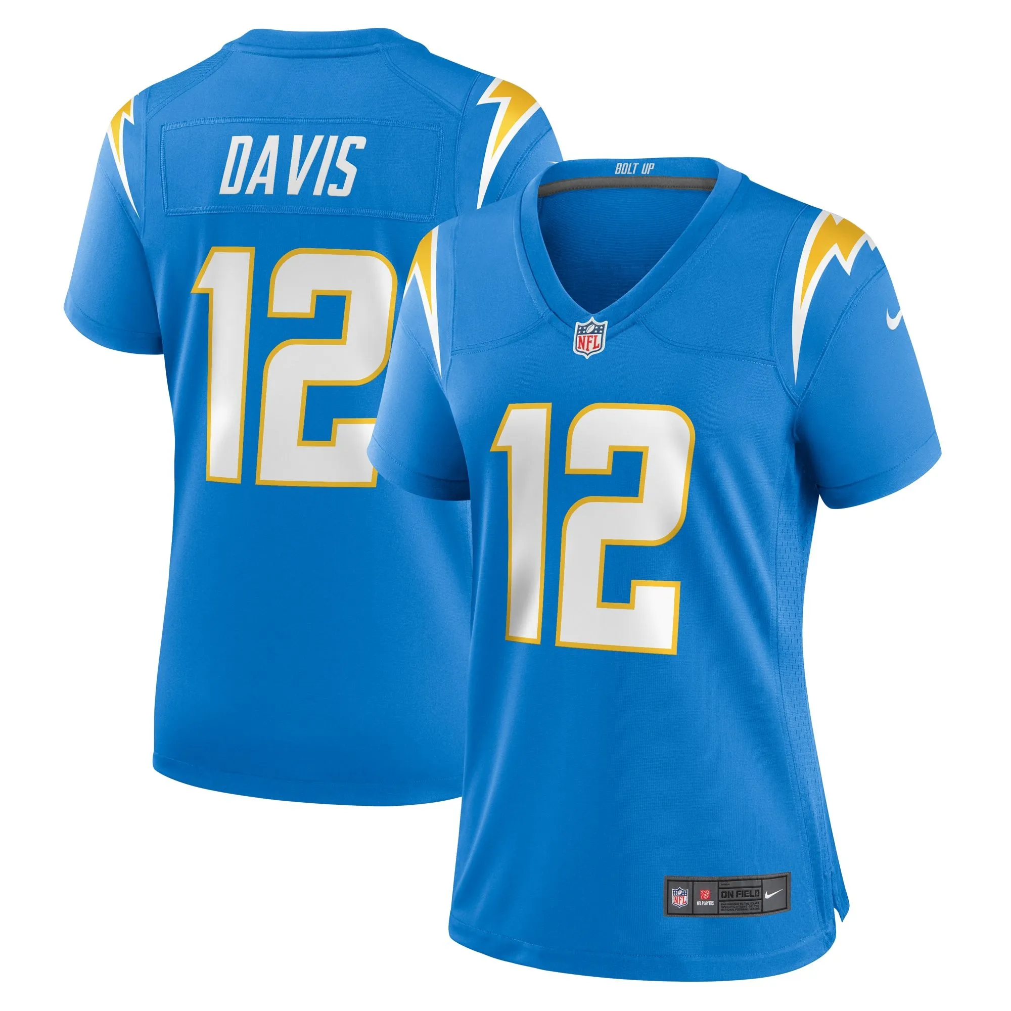 Derius Davis Los Angeles Chargers  Women's Team Game Jersey - Powder Blue