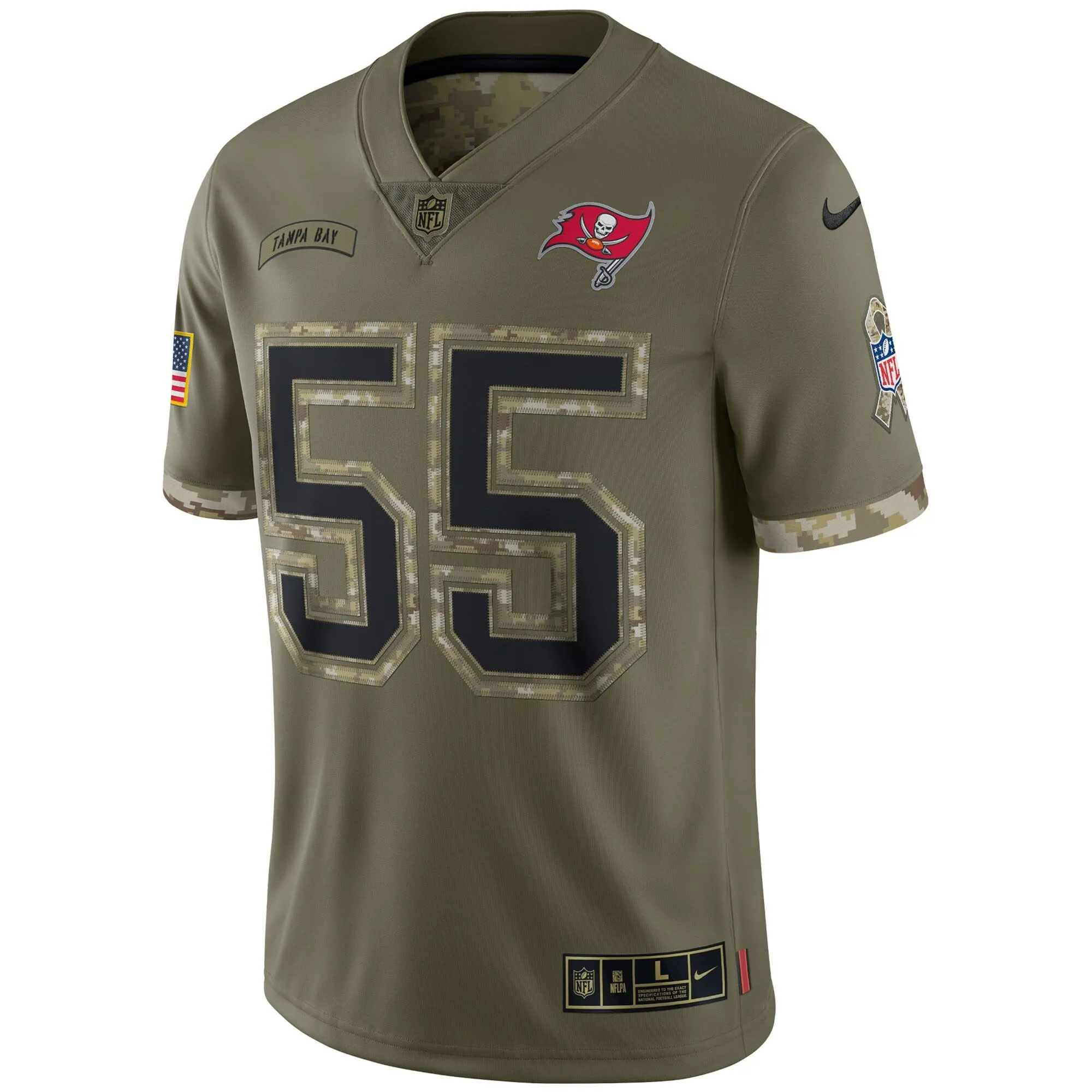 Derrick Brooks Tampa Bay Buccaneers 2022 Salute To Service Retired Player Limited Jersey - Olive