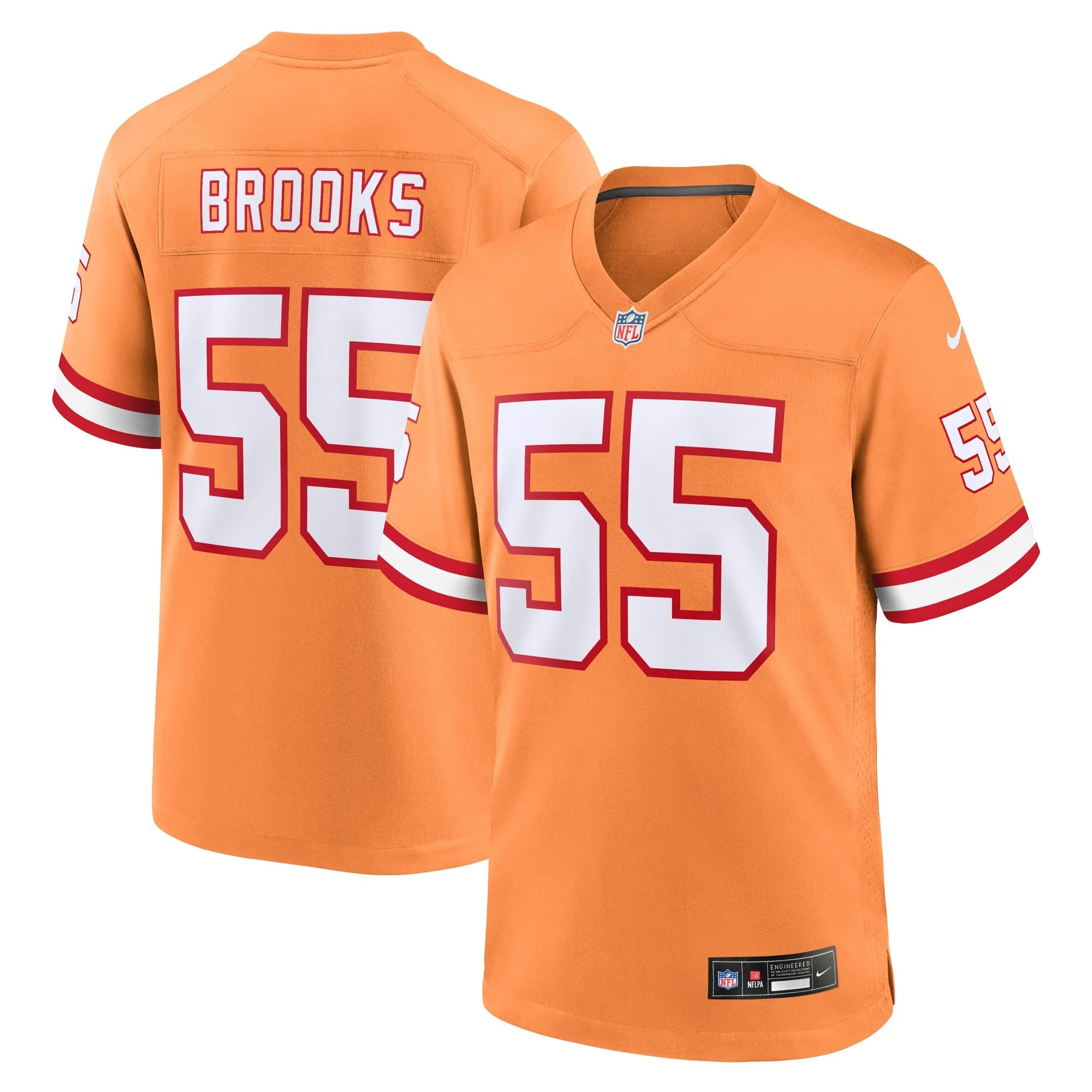 Derrick Brooks Tampa Bay Buccaneers  Throwback Game Jersey - Orange