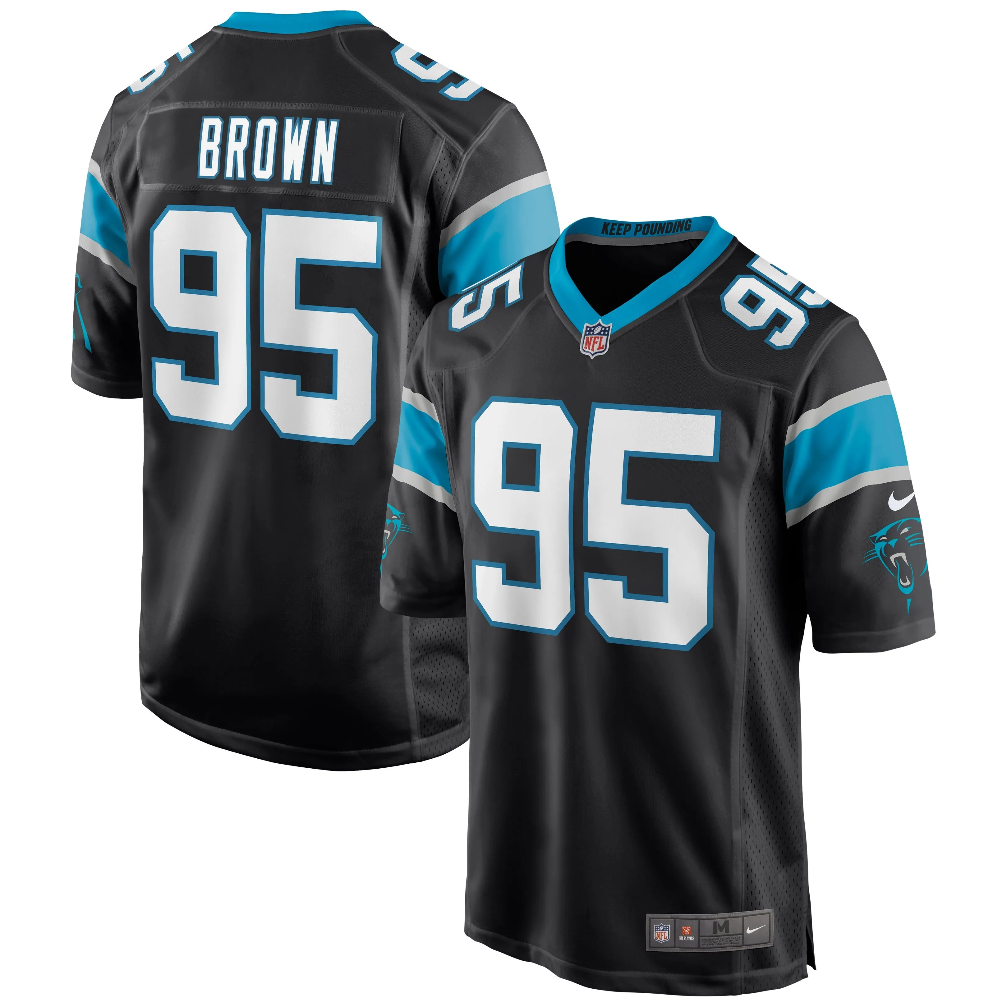 Derrick Brown Carolina Panthers  Player Game Jersey - Black