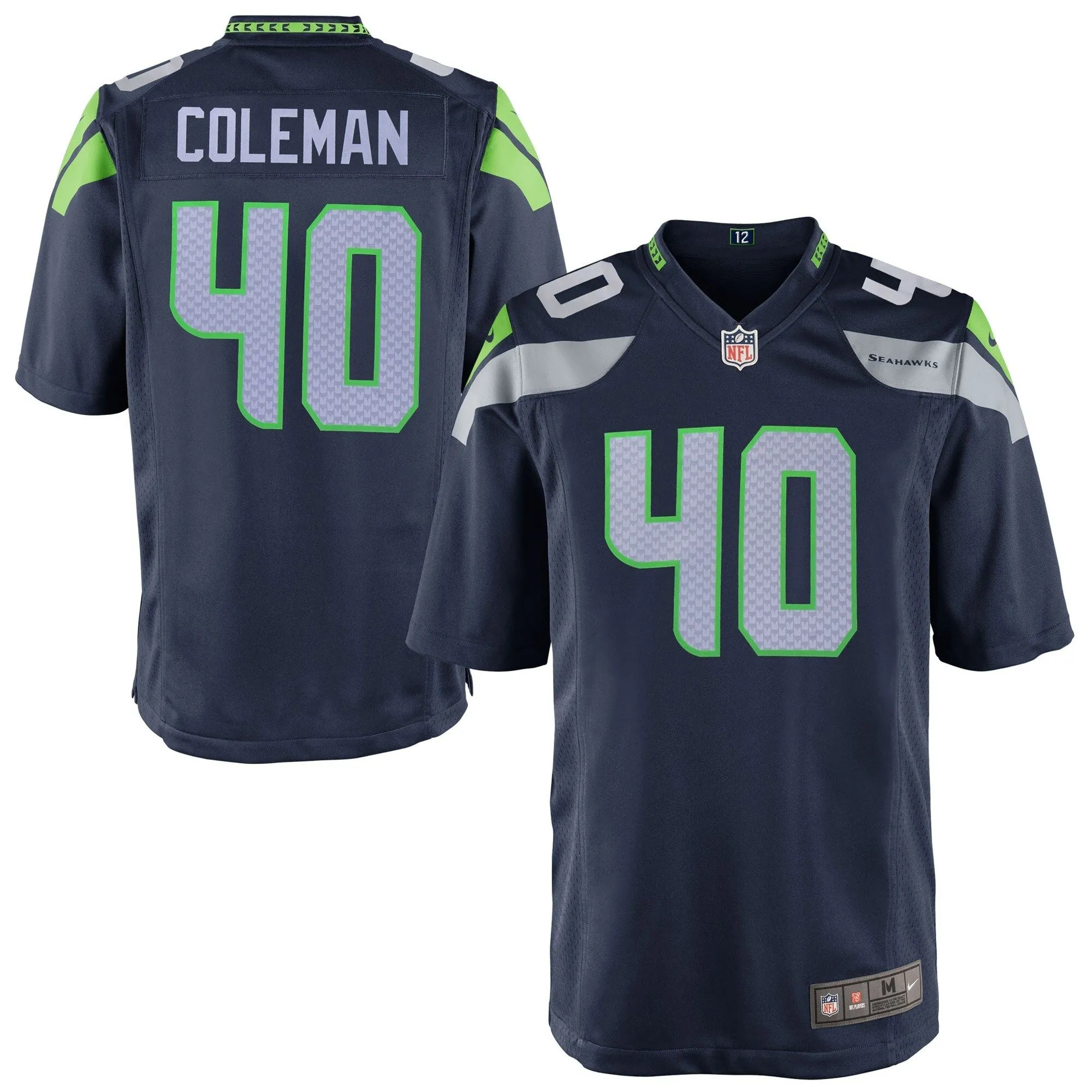 Derrick Coleman Seattle Seahawks Youth  Team Color Game Jersey - College Navy