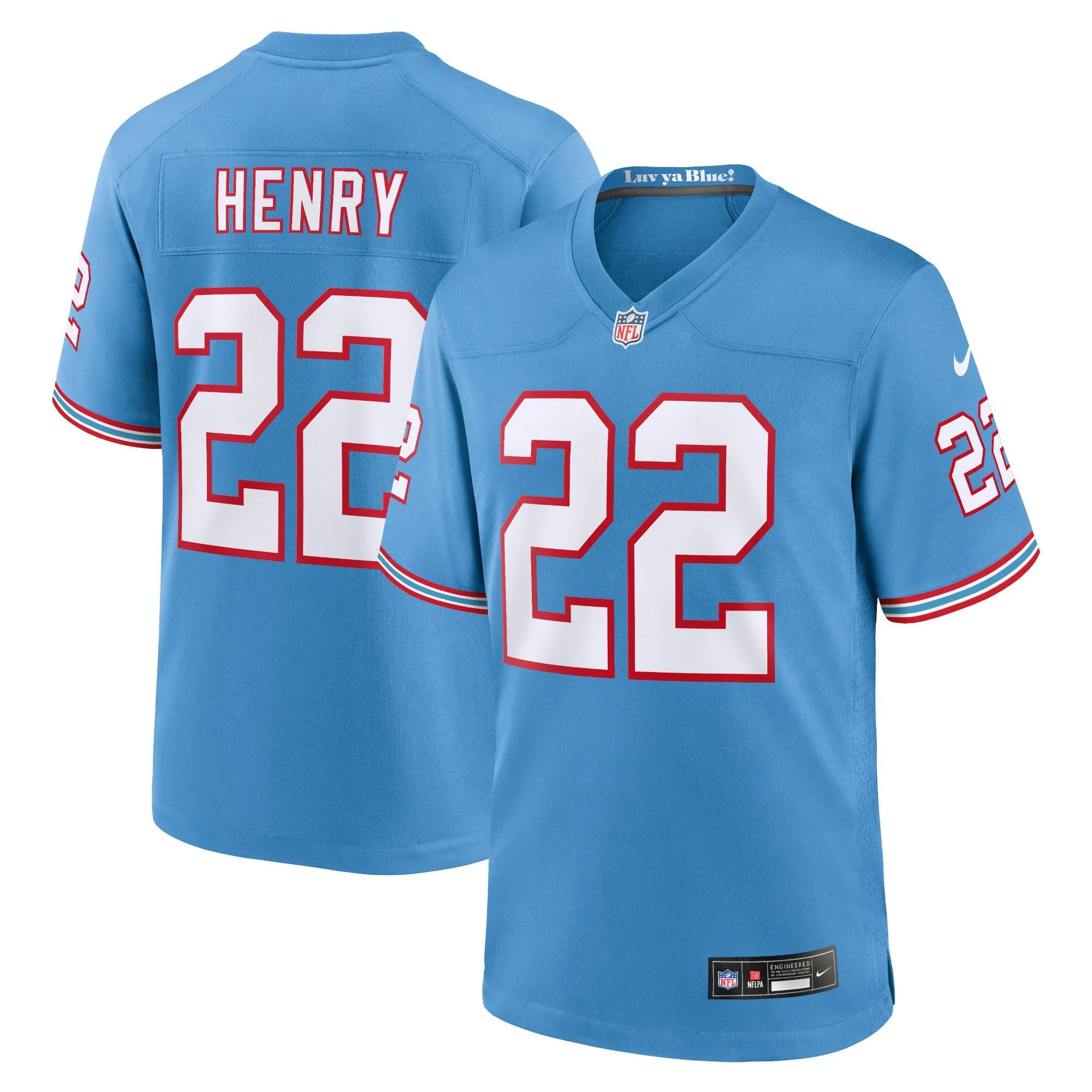 Derrick Henry Tennessee Titans  Oilers Throwback Alternate Game Player Jersey - Light Blue