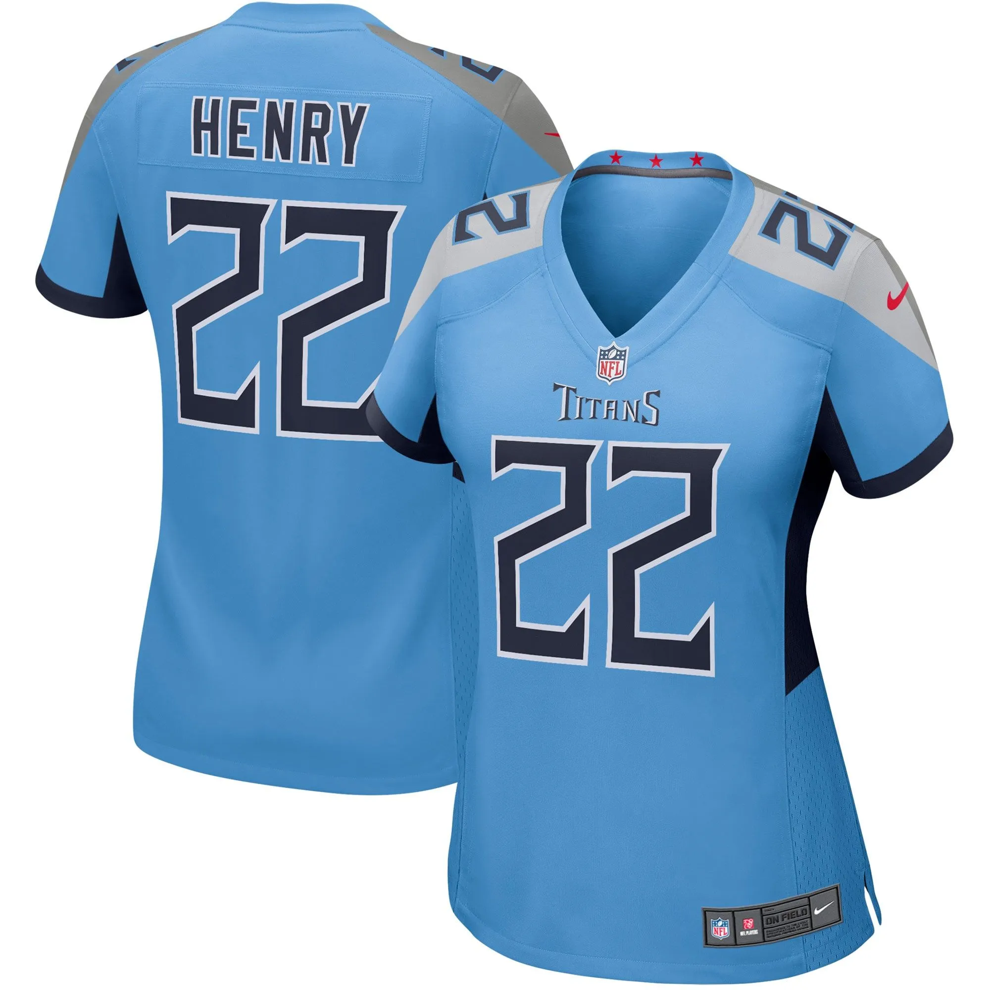 Derrick Henry Tennessee Titans  Women's Game Jersey - Light Blue