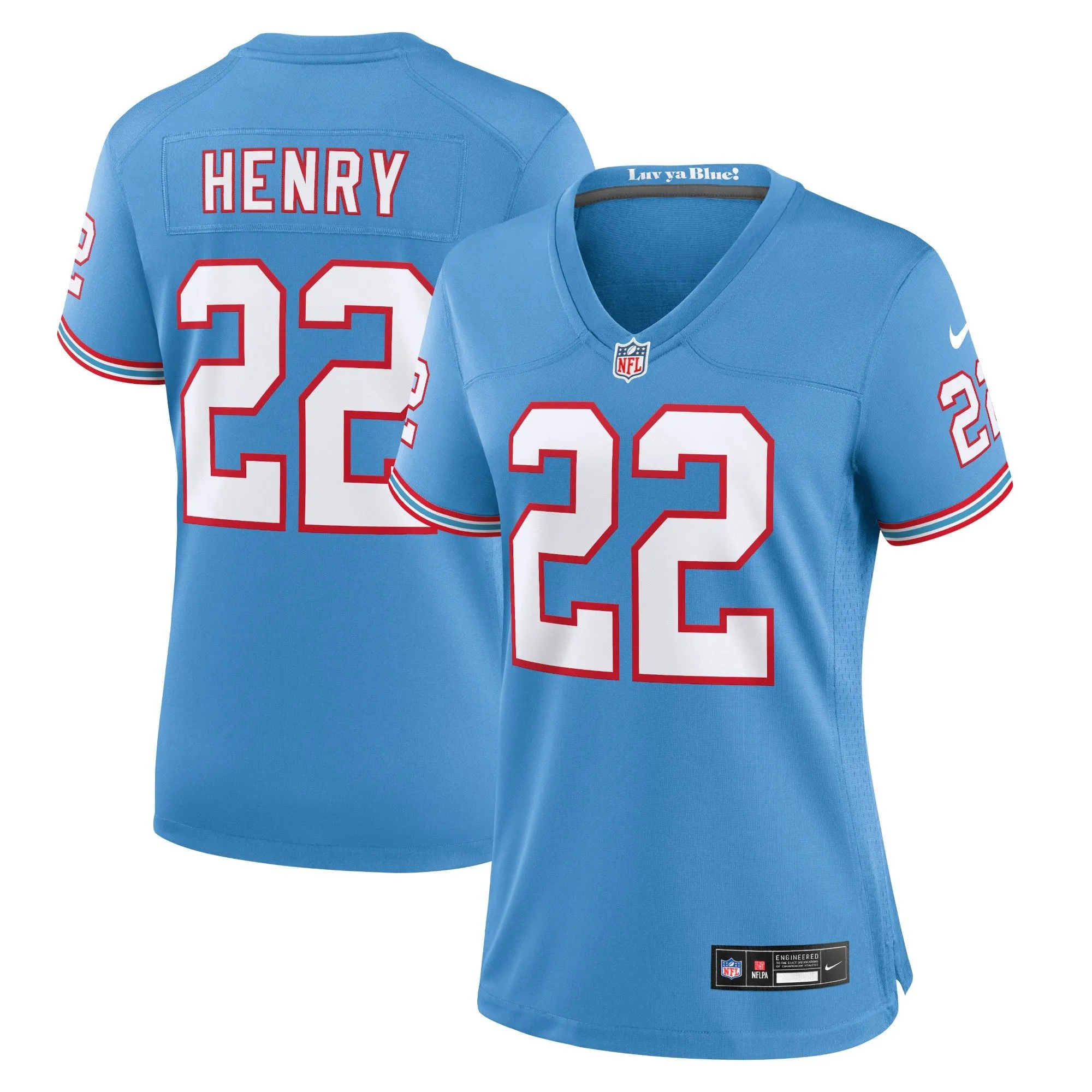 Derrick Henry Tennessee Titans  Women's Player Jersey - Light Blue