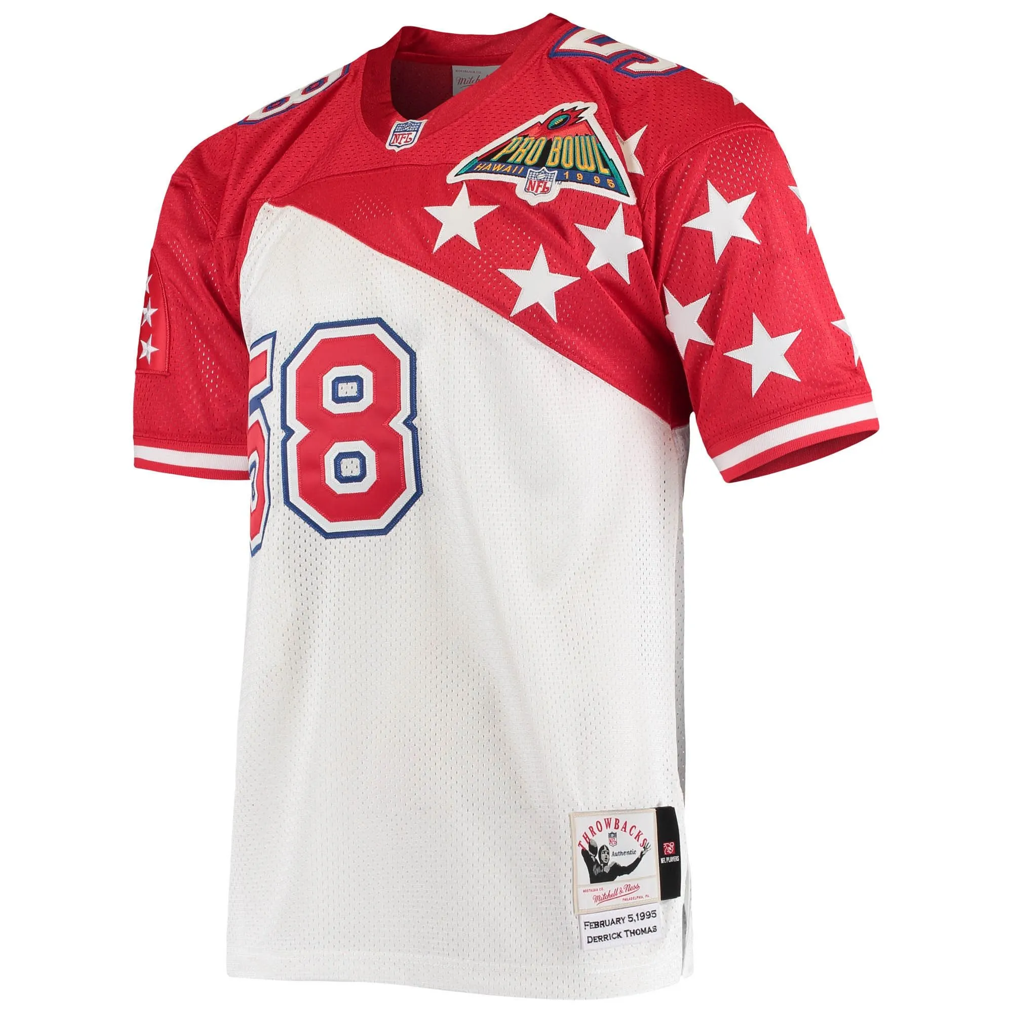 Derrick Thomas AFC Mitchell & Ness 1995 Pro Bowl  Jersey - White/Red