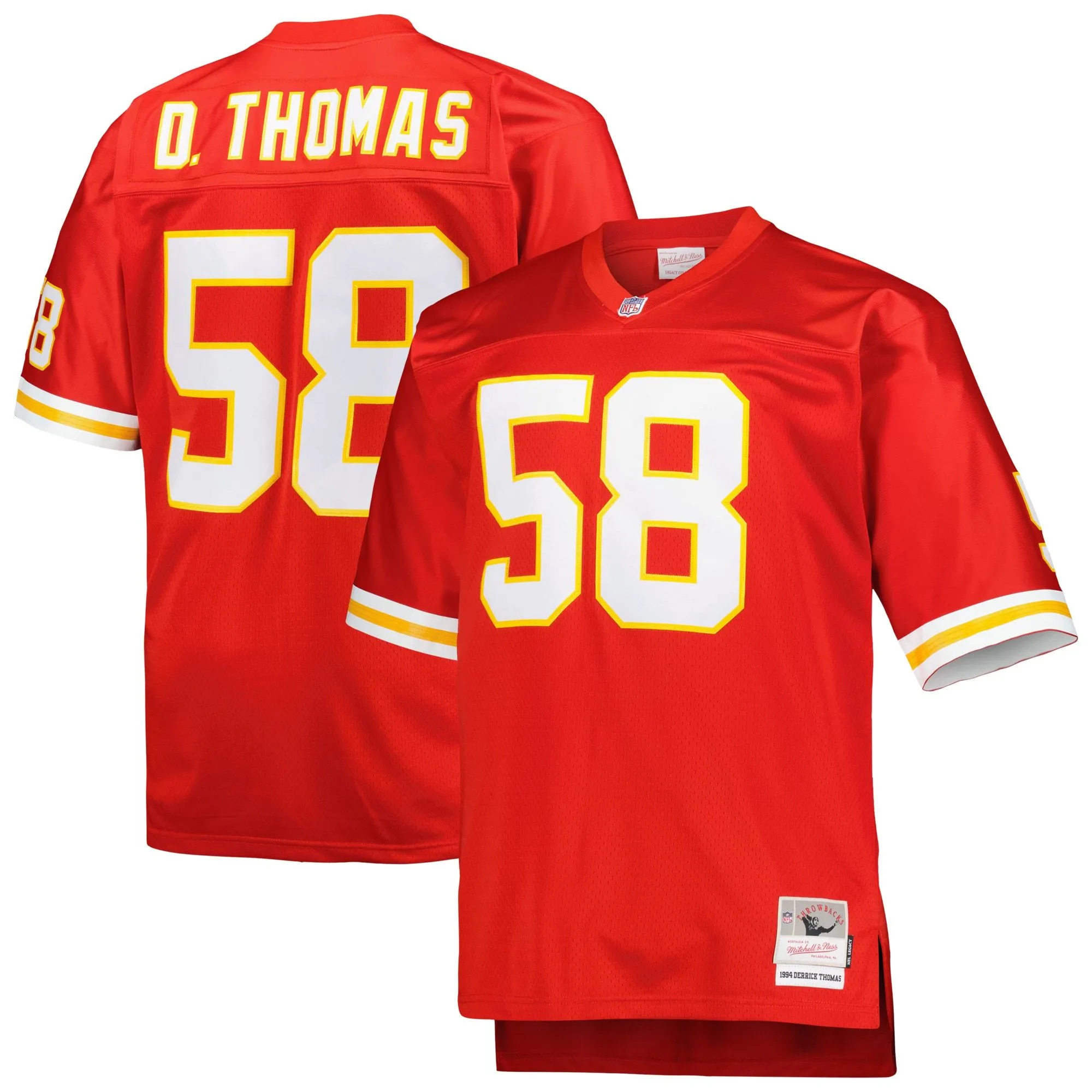 Derrick Thomas Kansas City Chiefs Mitchell & Ness Big & Tall 1994 Retired Player Replica Jersey - Red