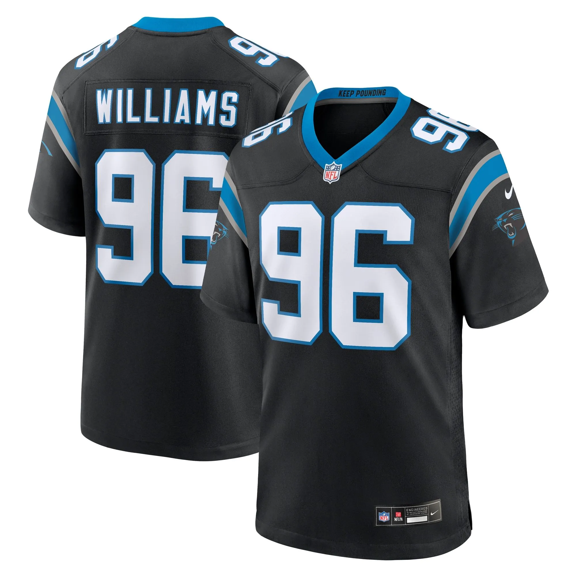 DeShawn Williams Carolina Panthers  Game Player Jersey - Black