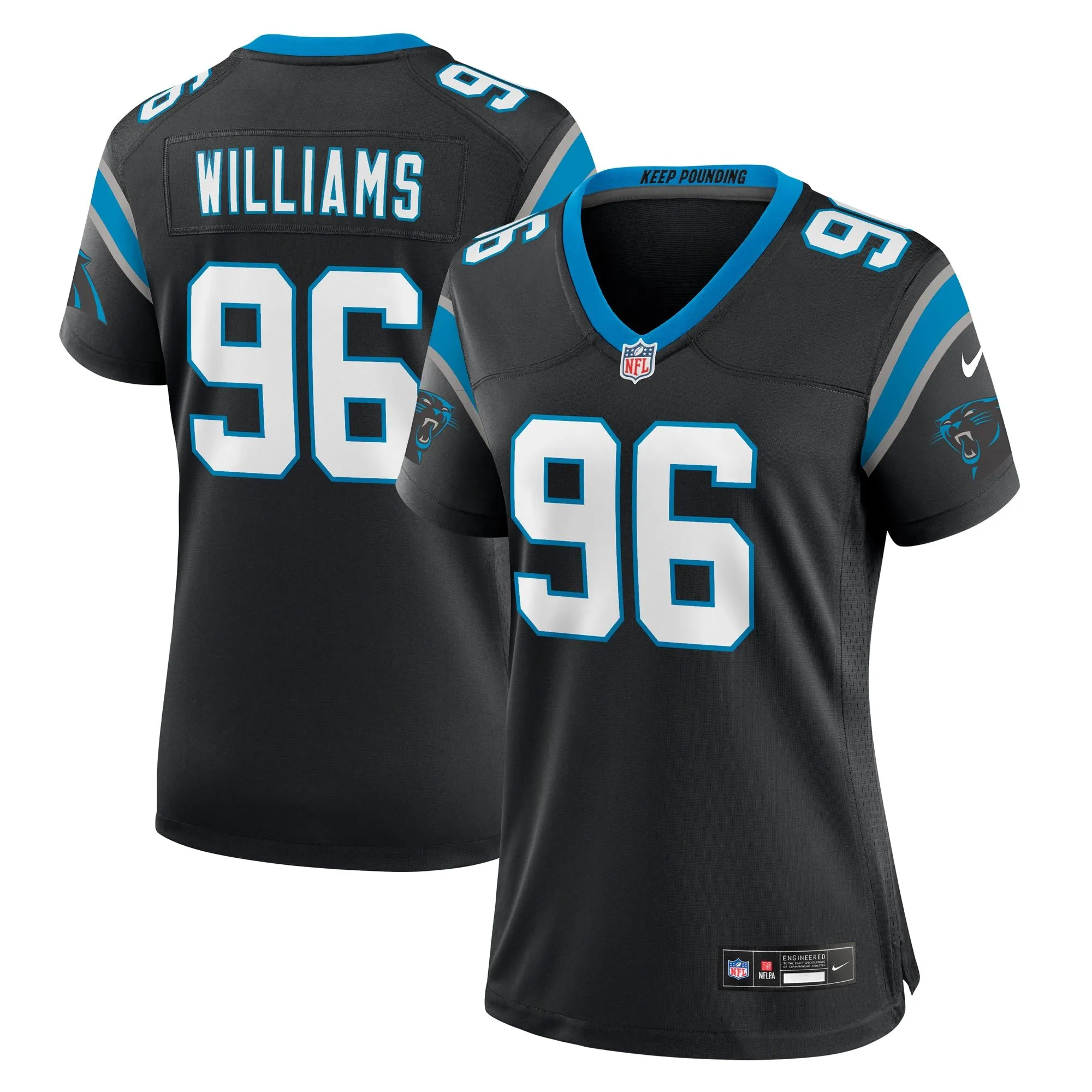 DeShawn Williams Carolina Panthers  Women's  Women's All Player Jersey - Black