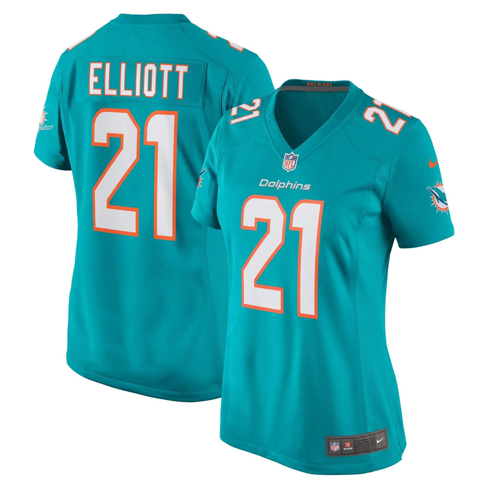 DeShon Elliott Miami Dolphins  Women's  Women's All Player Jersey - Aqua