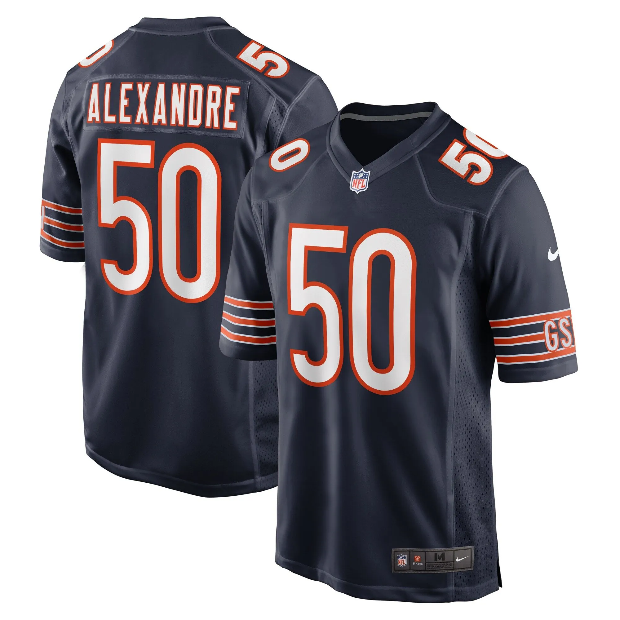 Deslin Alexandre Chicago Bears  Team Game Jersey -  Navy