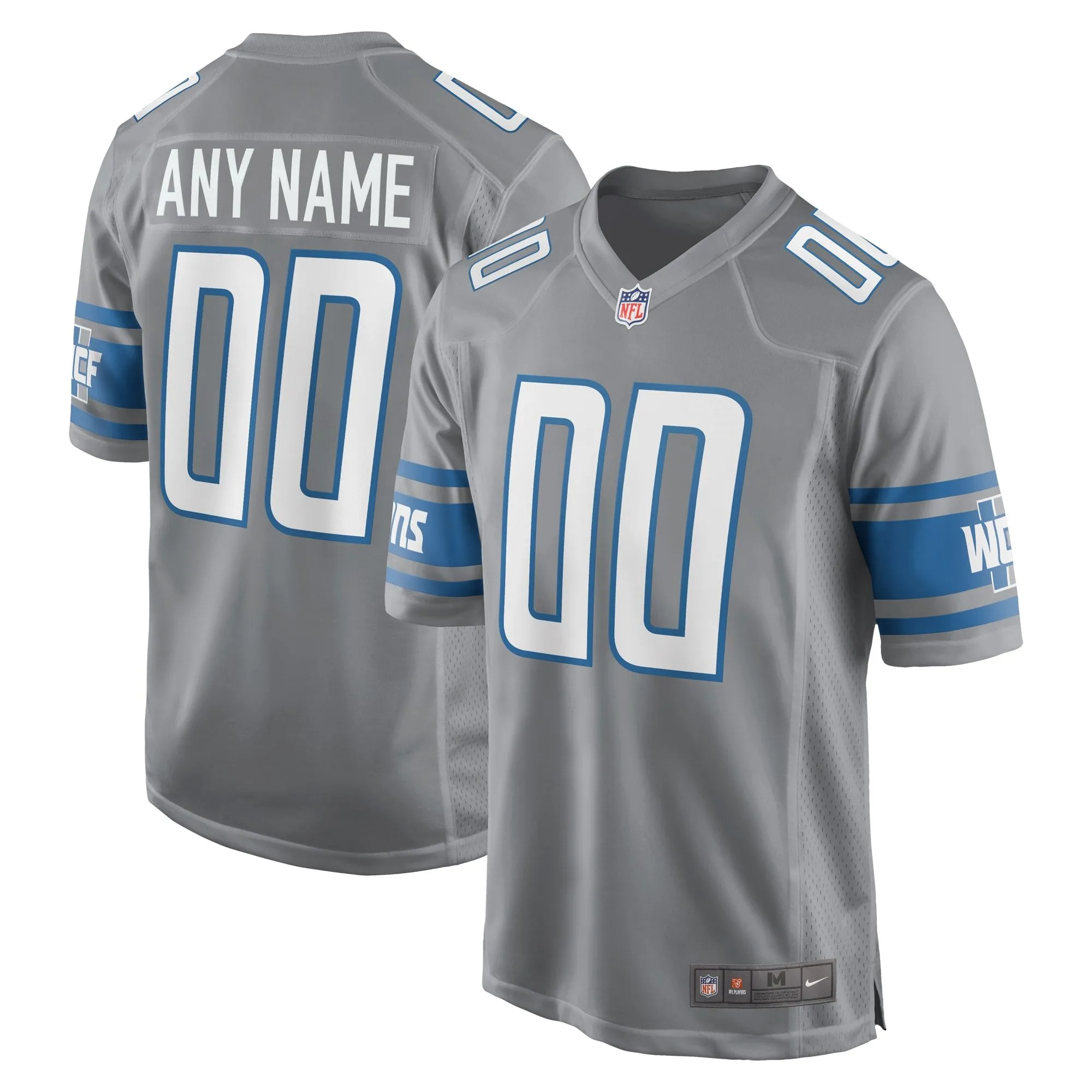 Detroit Lions  Alternate Custom Game Jersey - Gray