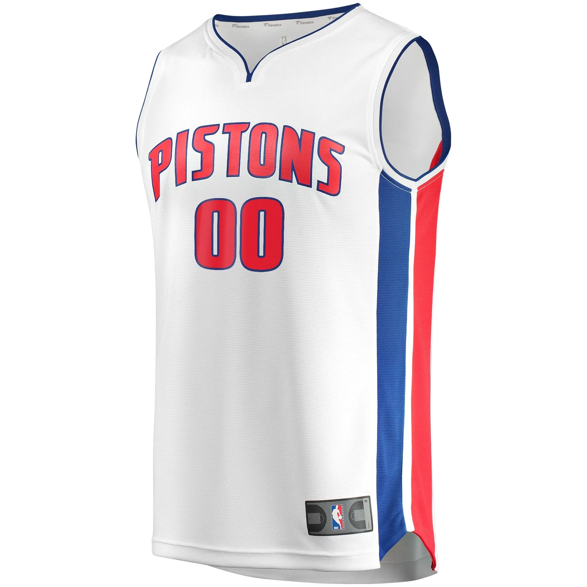 Detroit Pistons Fanatics Branded Fast Break Custom Replica Jersey White - Association Edition