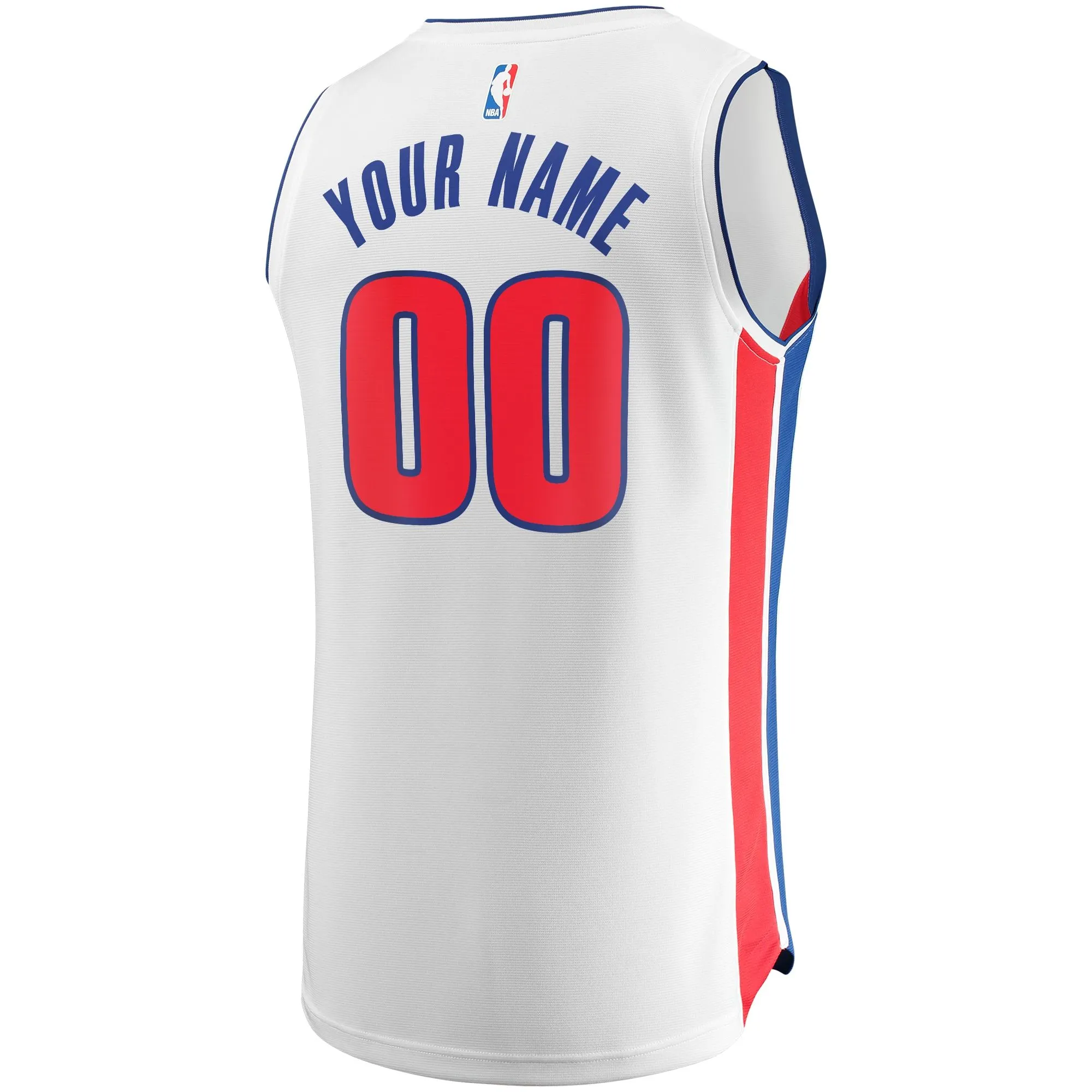 Detroit Pistons Fanatics Branded Fast Break Custom Replica Jersey White - Association Edition