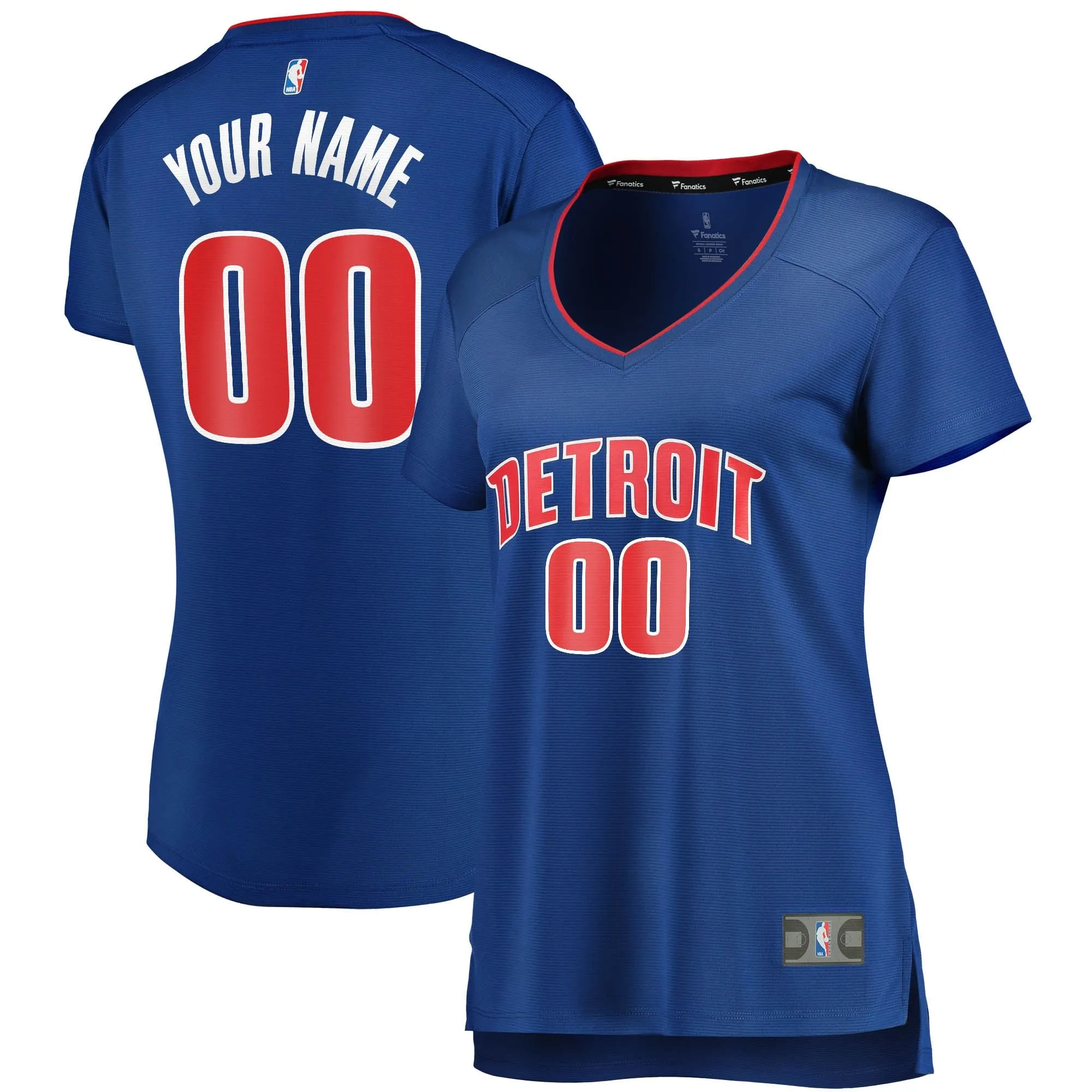 Detroit Pistons Fanatics Branded Women's Fast Break Custom Jersey Royal - Icon Edition