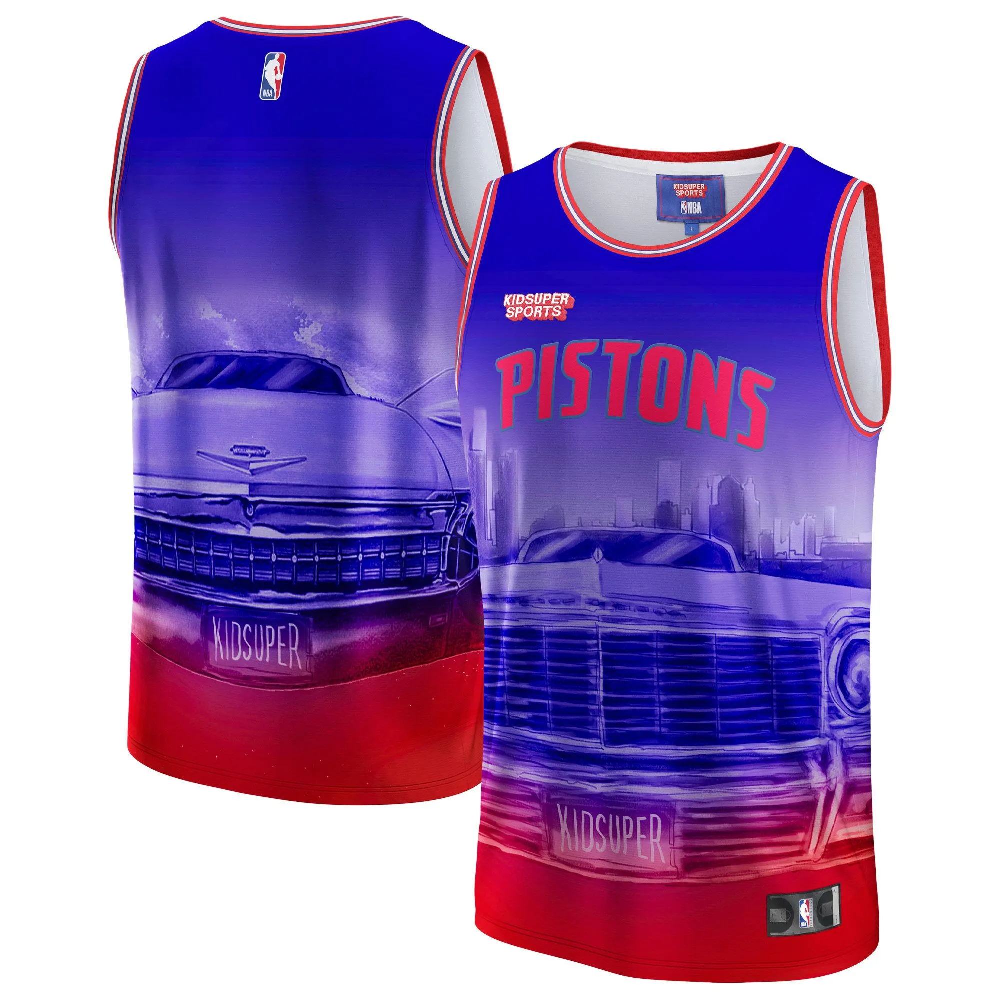 Detroit Pistons NBA & KidSuper Studios By Fanatics Unisex Hometown Jersey - Red