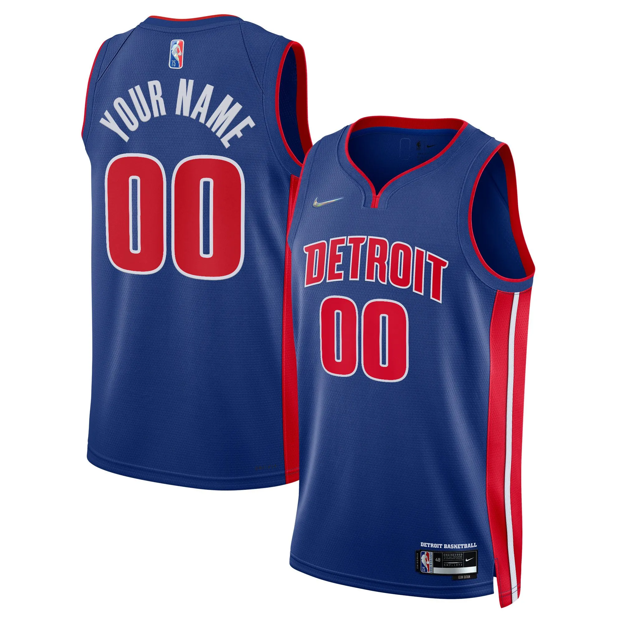 Detroit Pistons  2021/22 Diamond Swingman Custom Jersey - Icon Edition - Blue