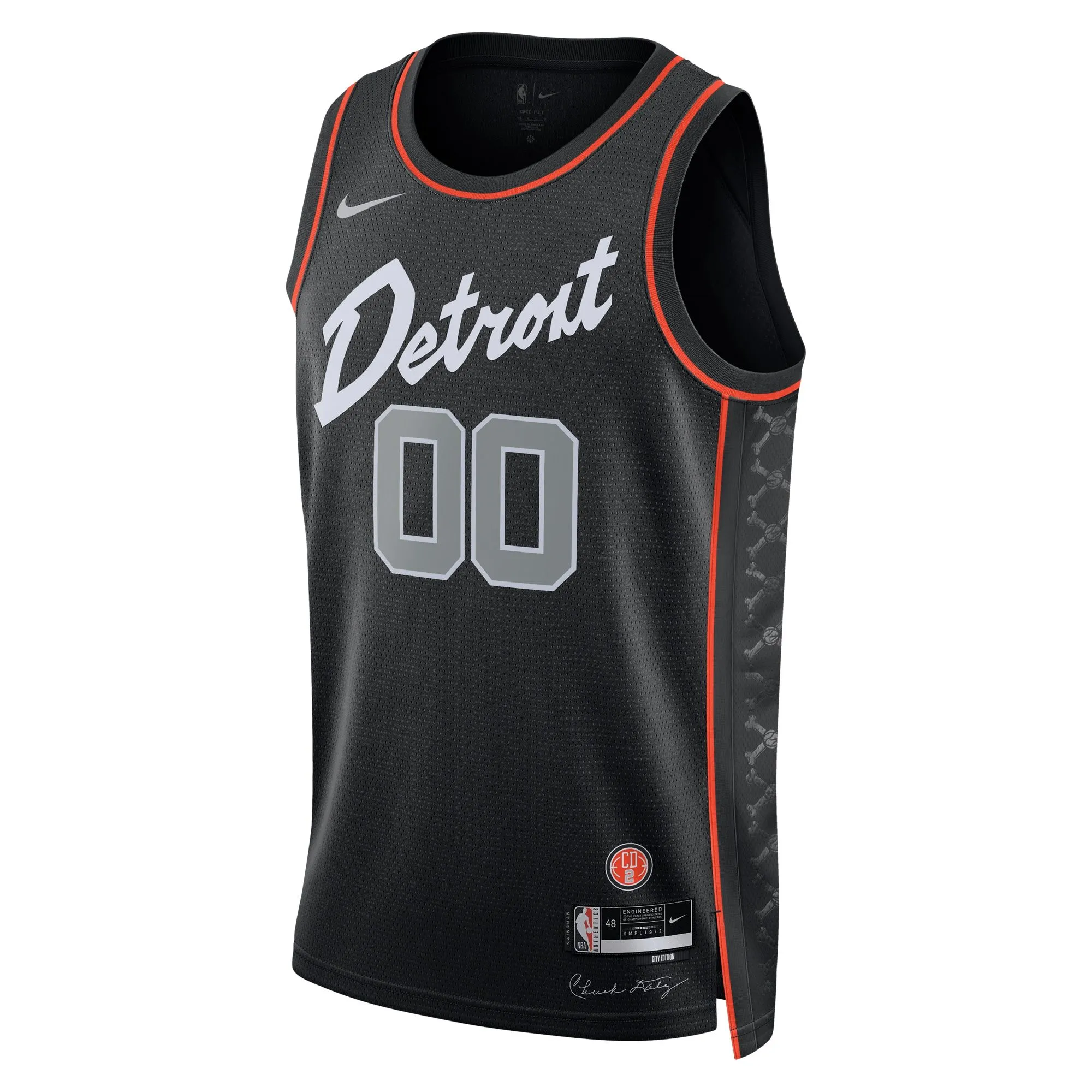 Detroit Pistons  Unisex 2023/24 Custom Swingman Jersey - Black - City Edition