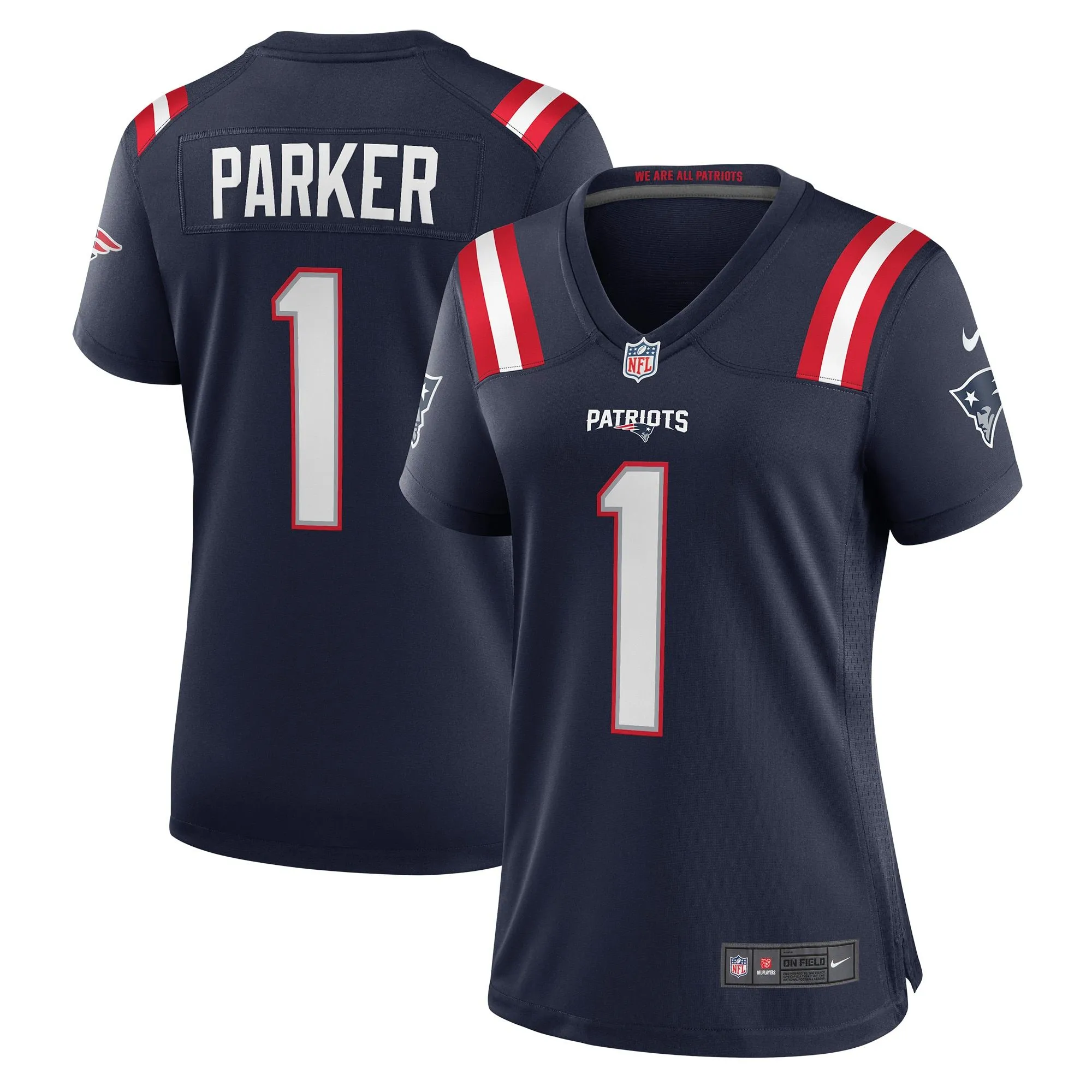 DeVante Parker New England Patriots  Women's Game Jersey - Navy