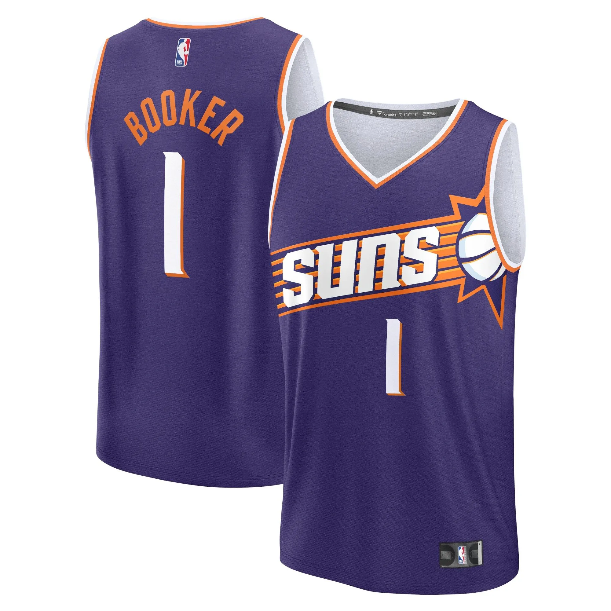 Devin Booker Phoenix Suns Fanatics Branded Fast Break Replica Jersey - Icon Edition - Purple