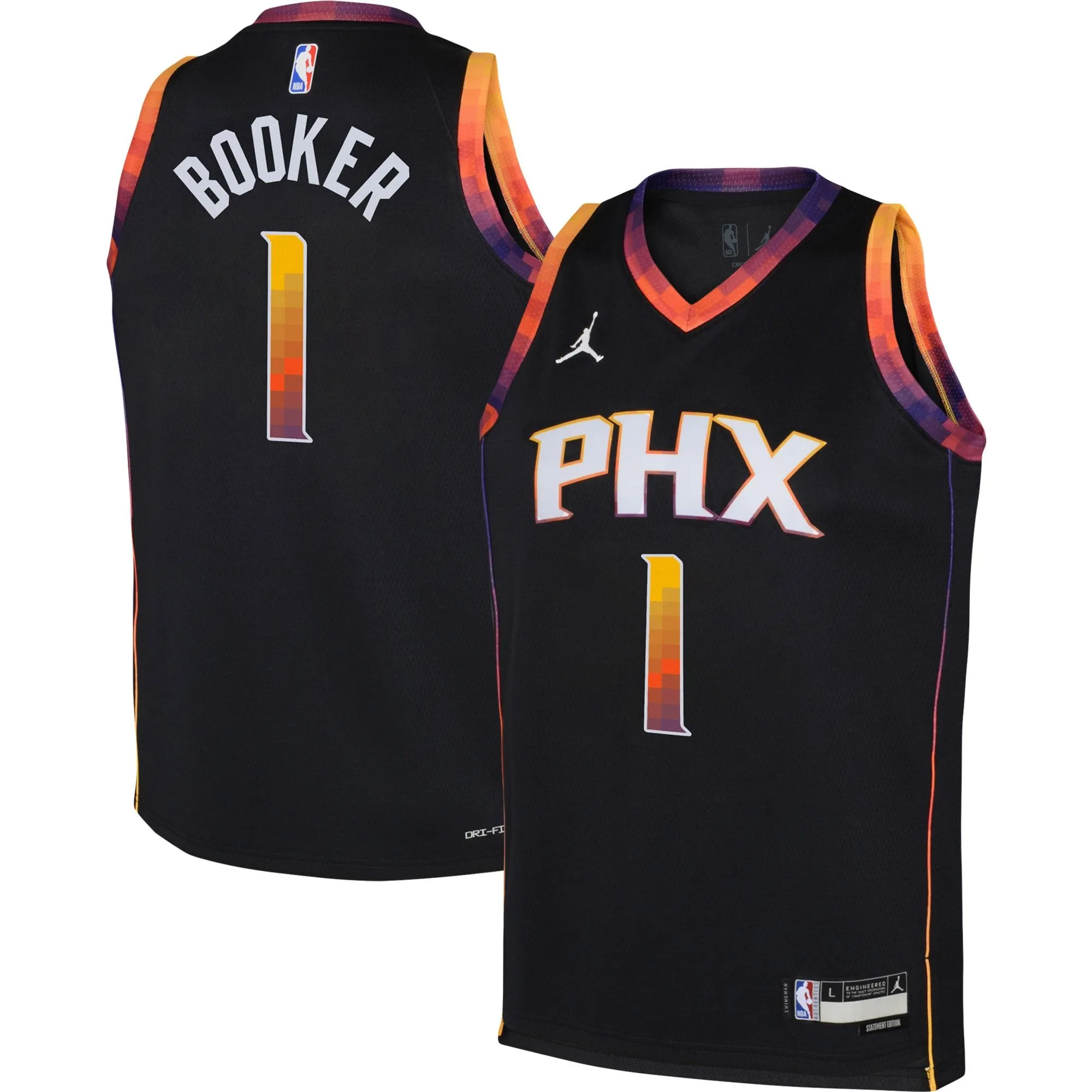 Devin Booker Phoenix Suns Jordan Brand Youth Swingman Jersey - Statement Edition - Black