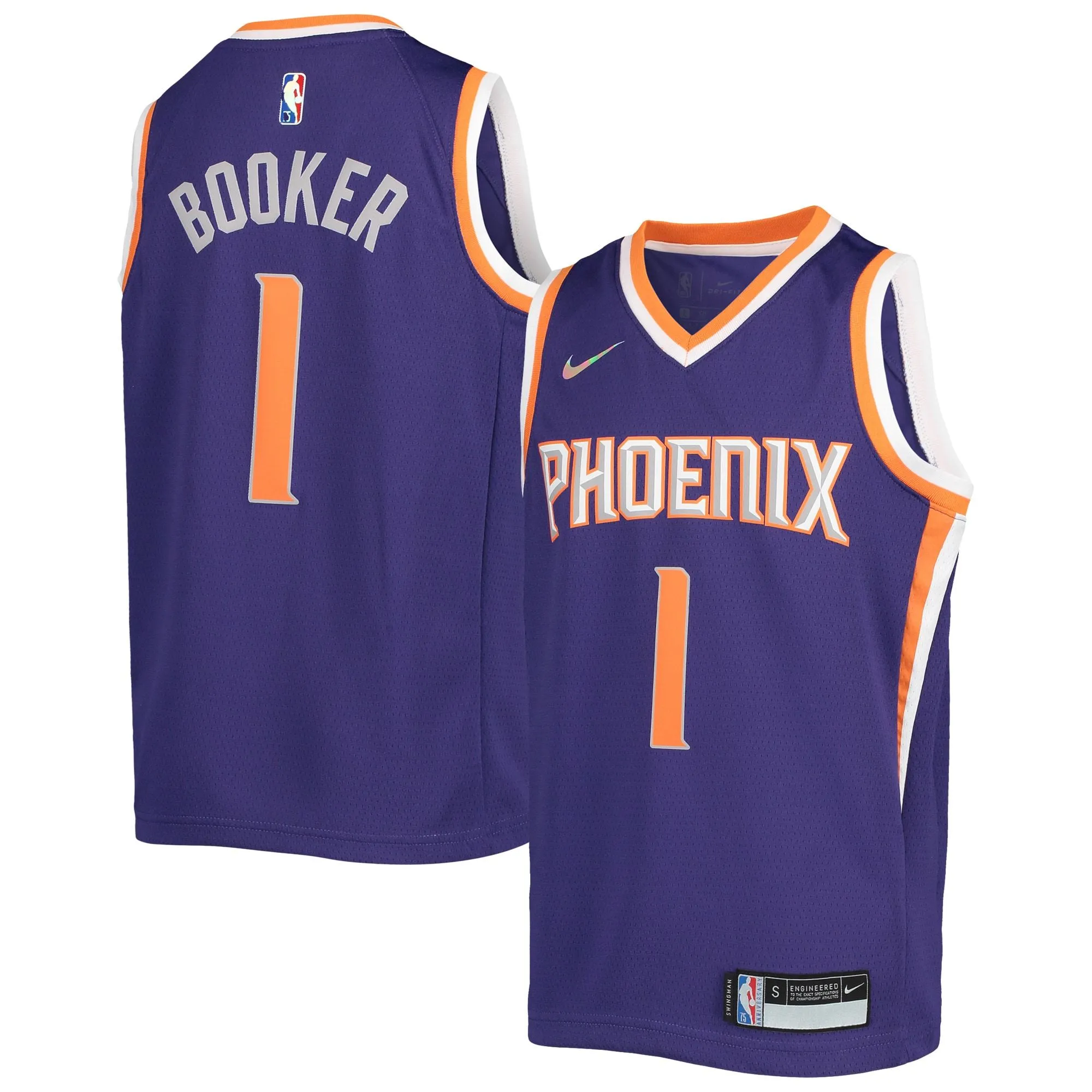 Devin Booker Phoenix Suns  Youth 2021/22 Diamond Swingman Jersey - Icon Edition - Purple