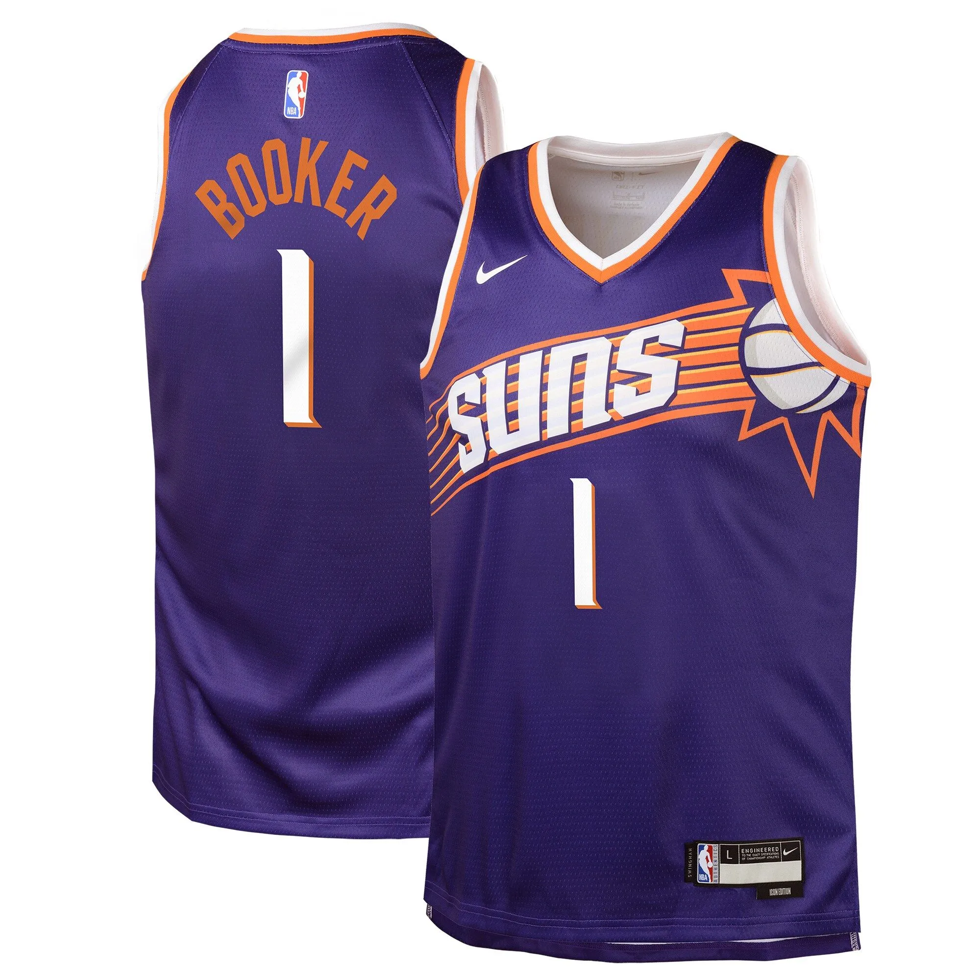 Devin Booker Phoenix Suns  Youth Swingman Jersey - Icon Edition - Purple