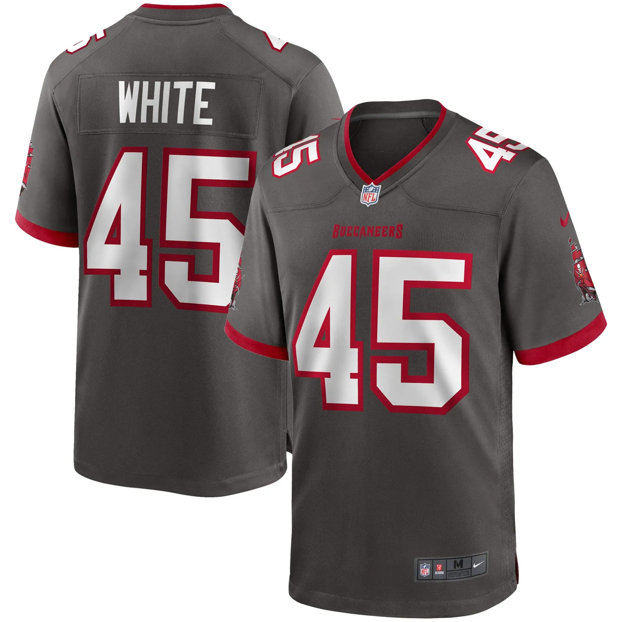 Devin White Tampa Bay Buccaneers  Game Jersey - Pewter