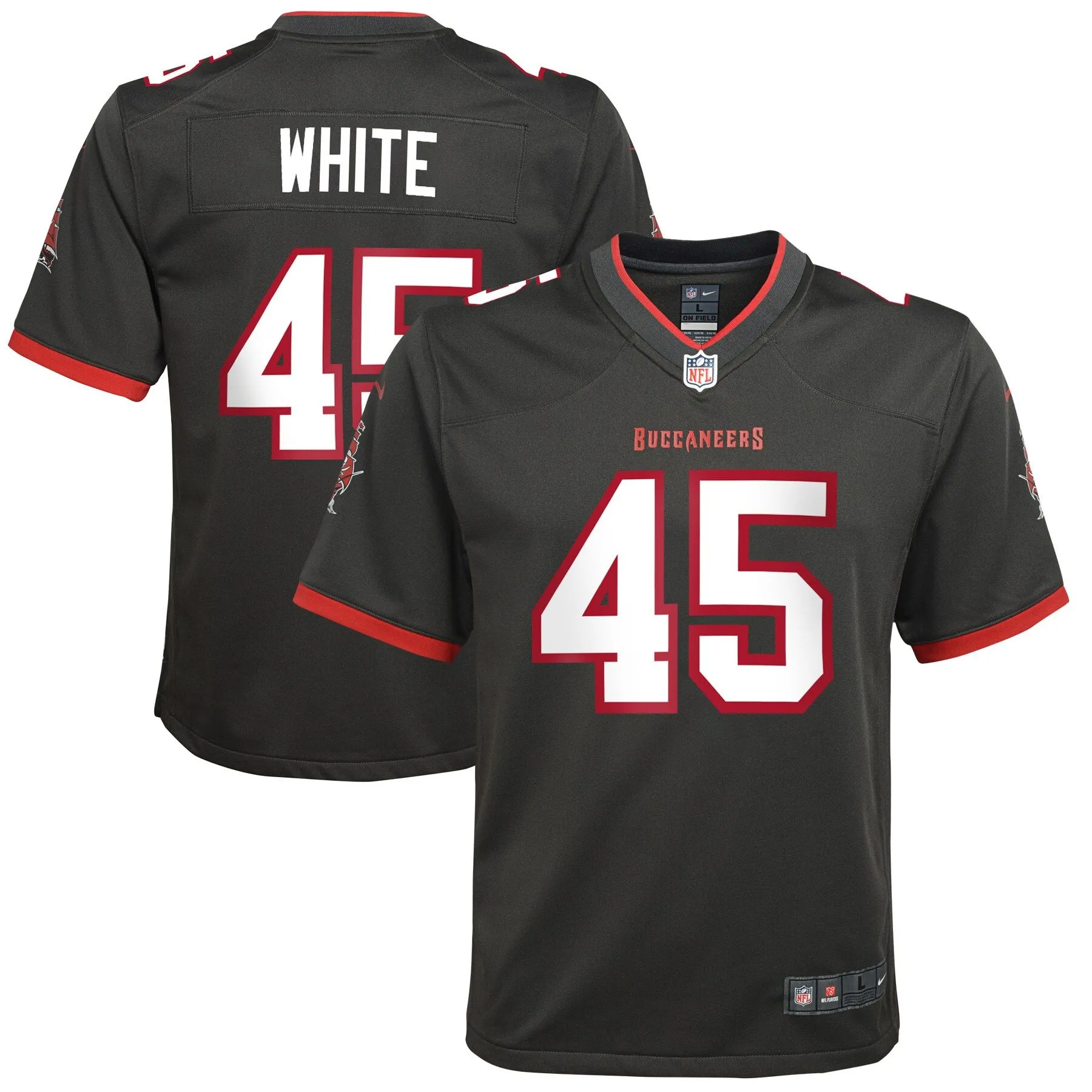 Devin White Tampa Bay Buccaneers  Youth Game Jersey - Pewter