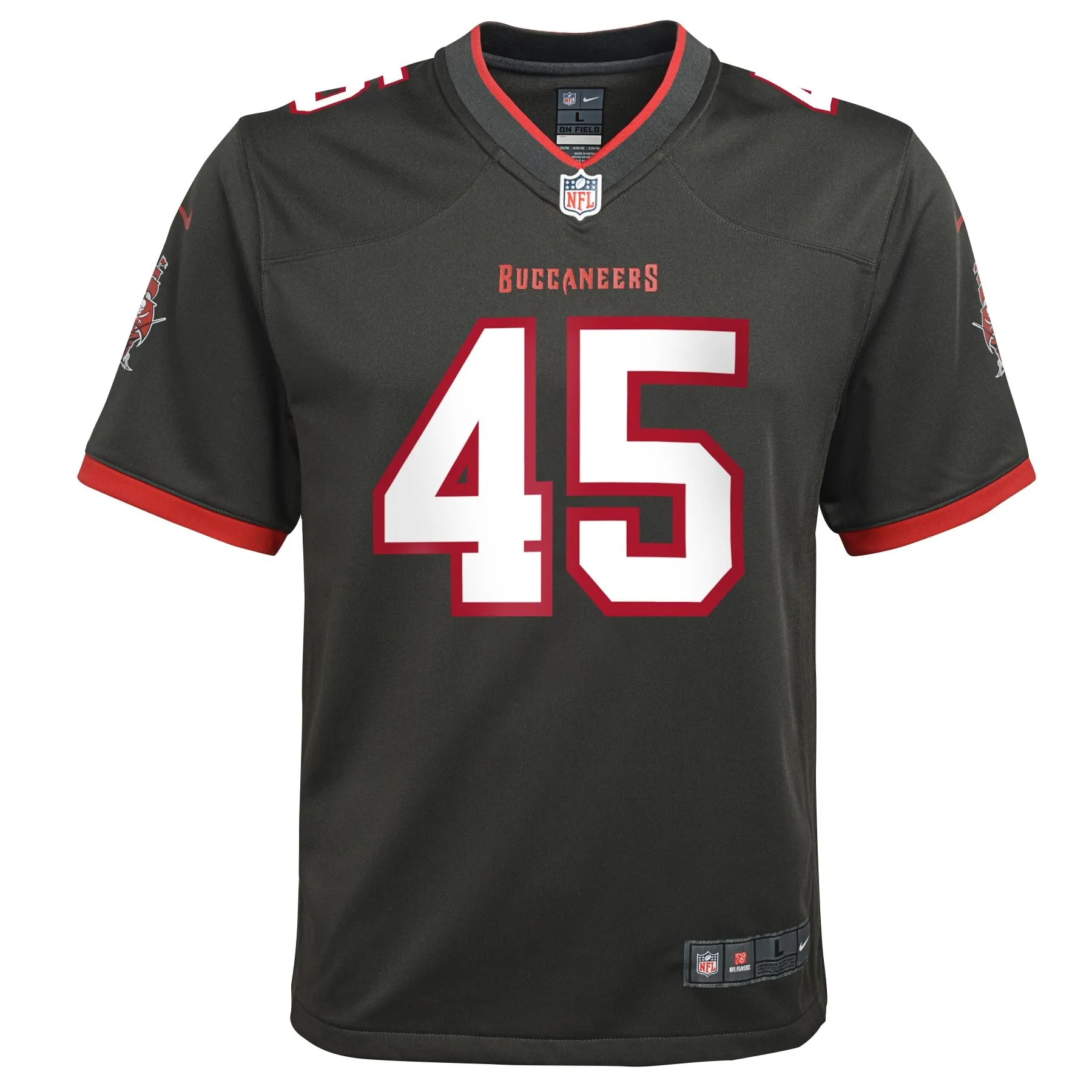 Devin White Tampa Bay Buccaneers  Youth Game Jersey - Pewter