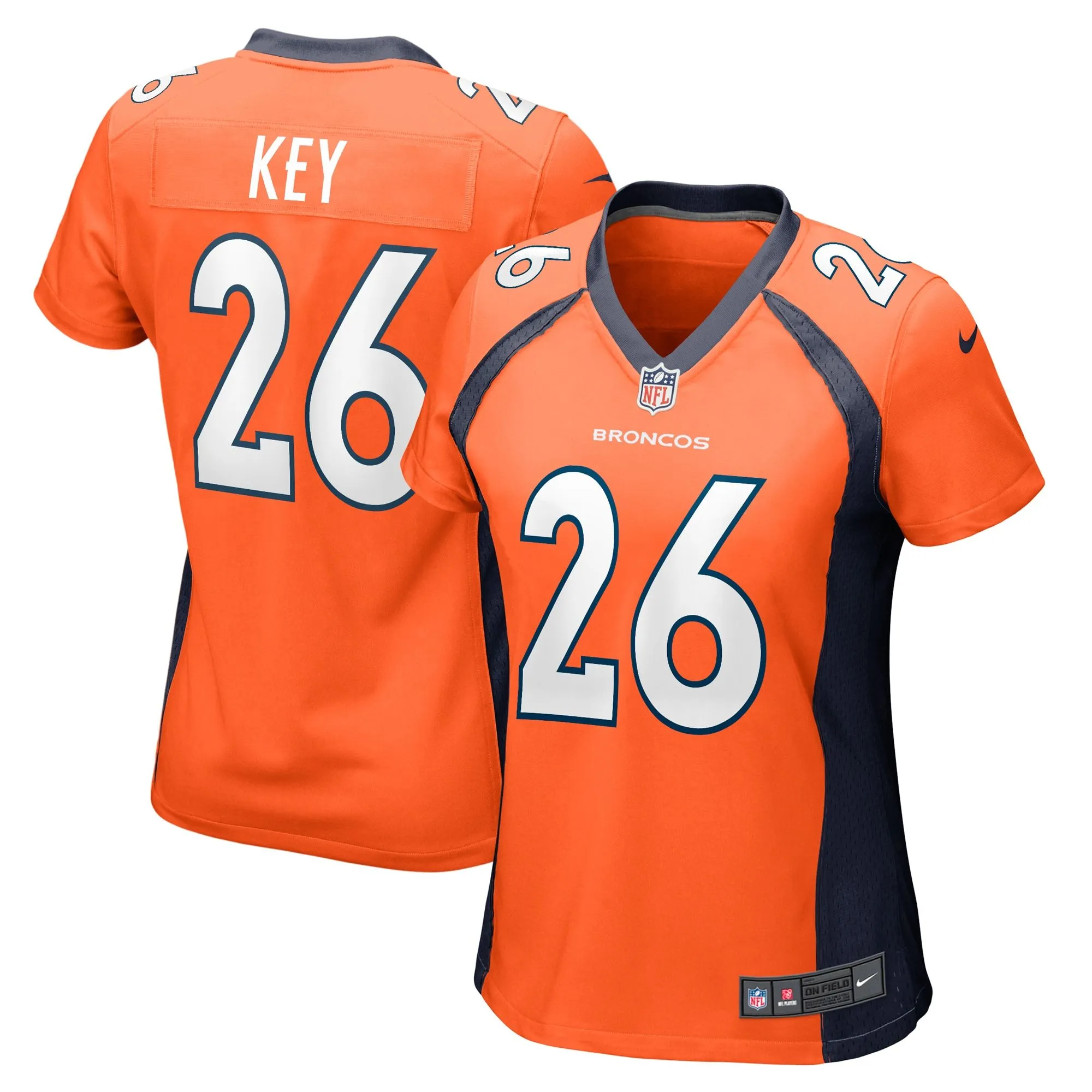 Devon Key Denver Broncos  Women's Team Game Jersey -  Orange