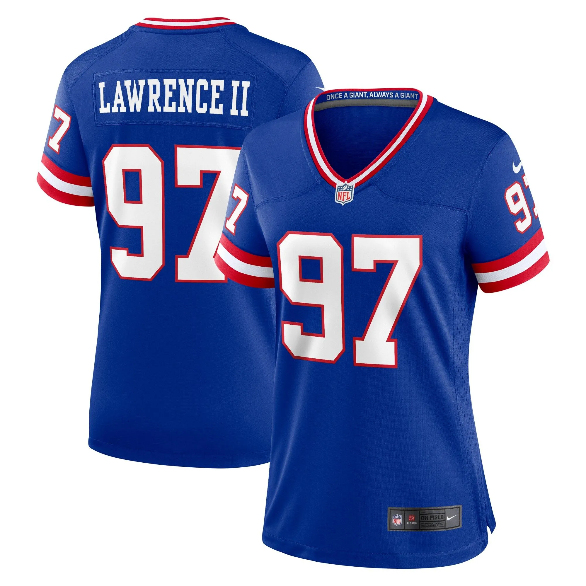 Dexter Lawrence II New York Giants  Women's Classic Game Player Jersey - Royal