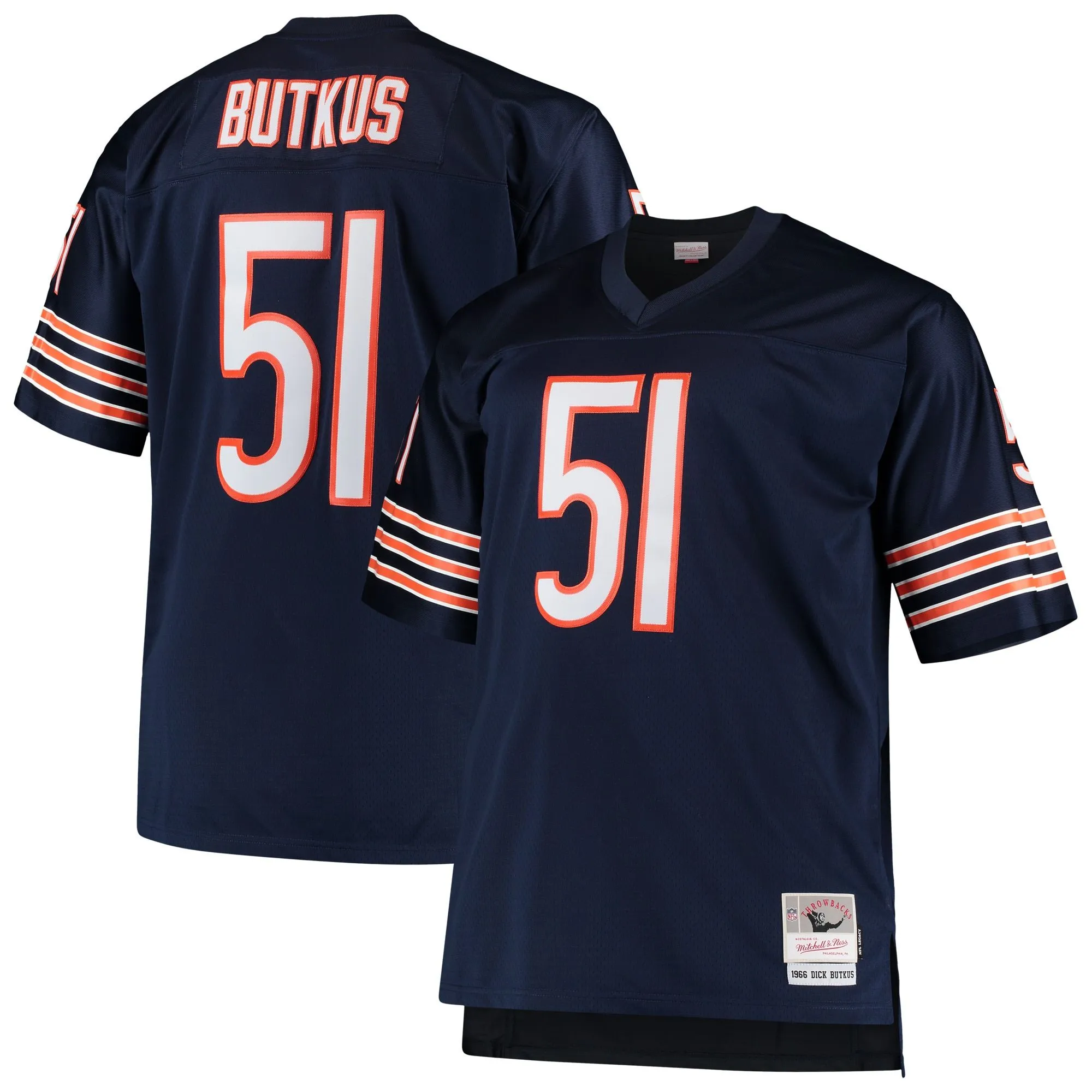 Dick Butkus Chicago Bears Mitchell & Ness Big & Tall 1966 Retired Player Replica Jersey - Navy