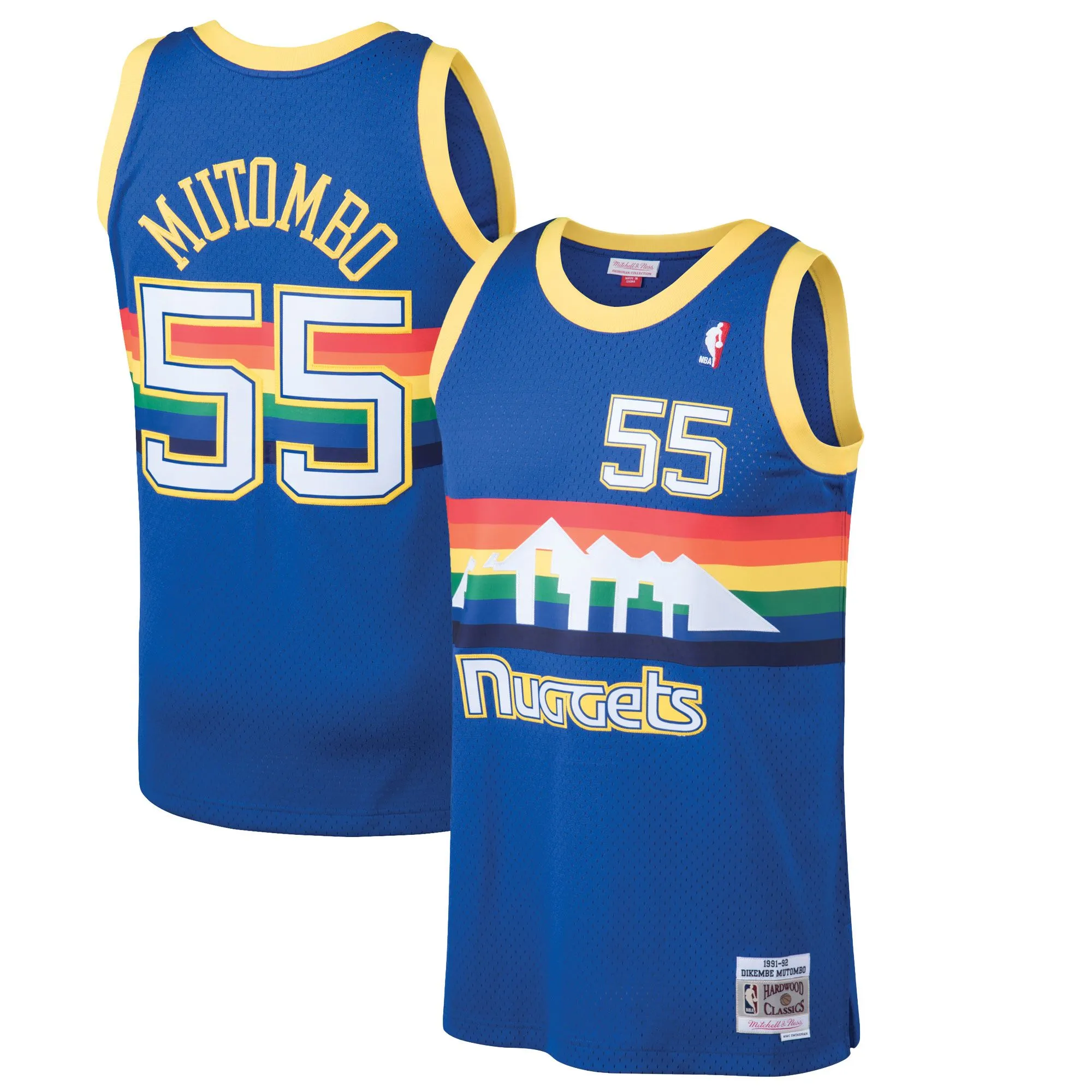 Dikembe Mutombo Denver Nuggets Mitchell & Ness 1991/92 Hardwood Classics Swingman Jersey - Blue