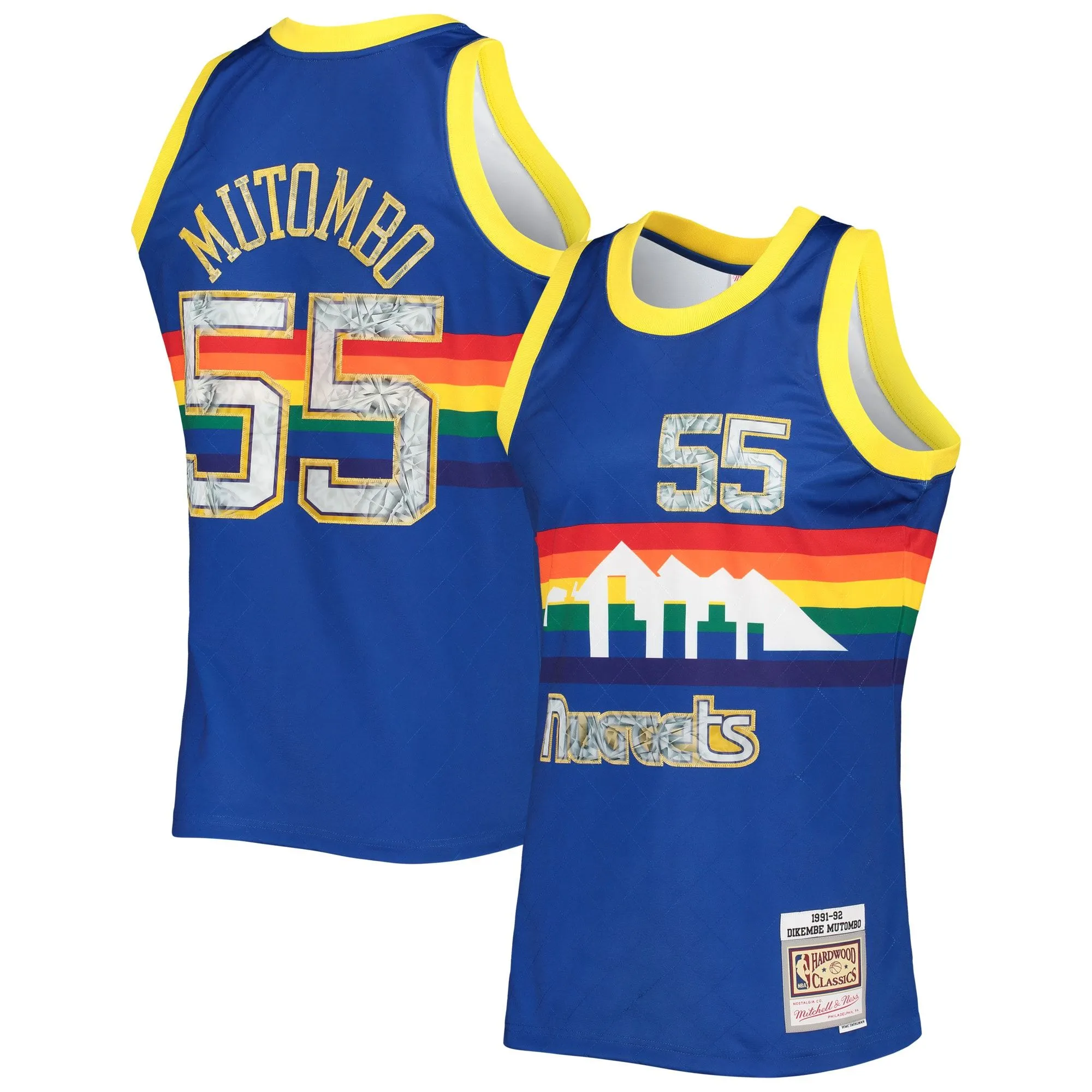 Dikembe Mutombo Denver Nuggets Mitchell & Ness 1996/97 Hardwood Classics NBA 75th Anniversary Diamond Swingman Jersey - Royal