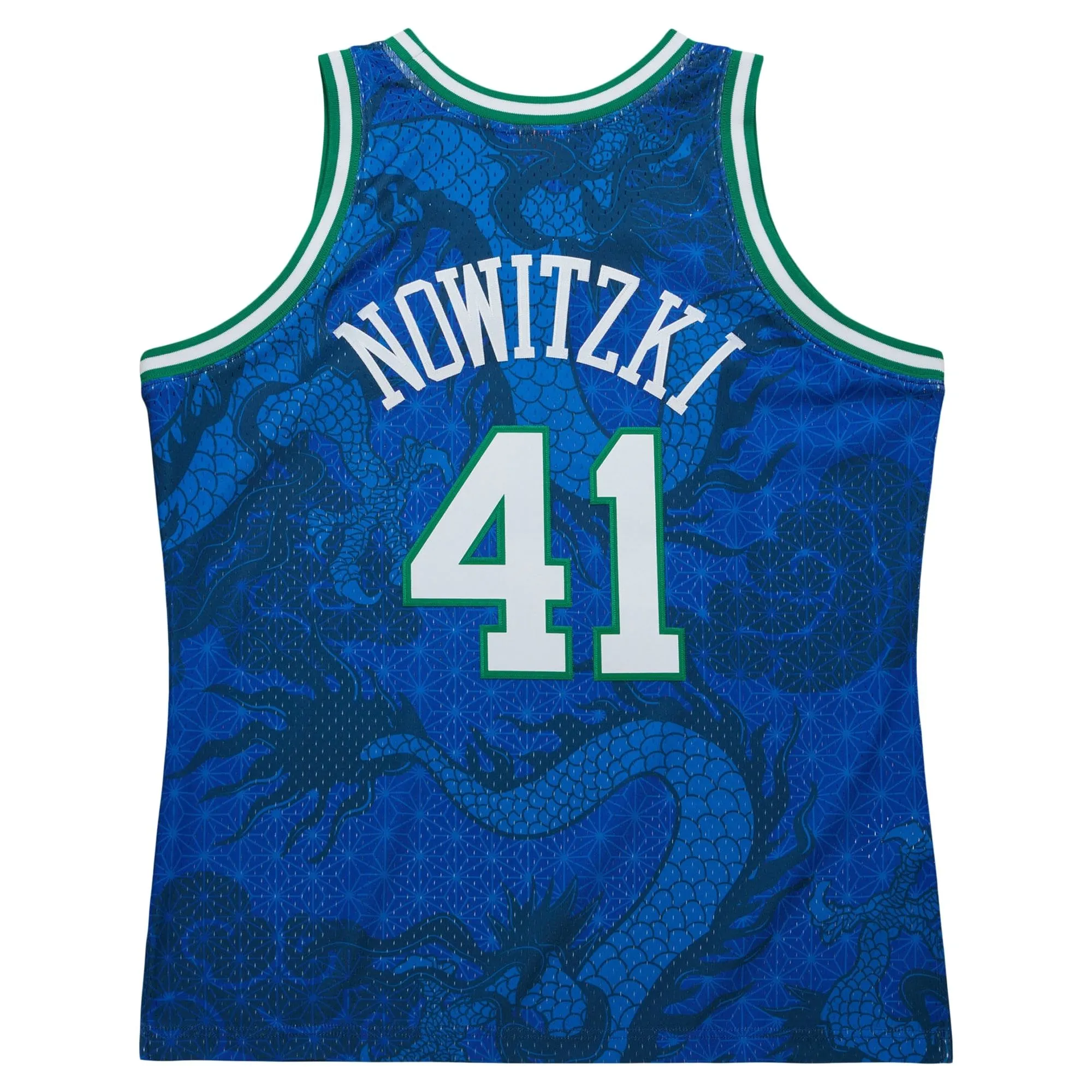 Dirk Nowitzki Dallas Mavericks Mitchell & Ness 1998-2019 Hardwood Classics Asian Heritage 6.0 Swingman Throwback Player Jersey - Blue