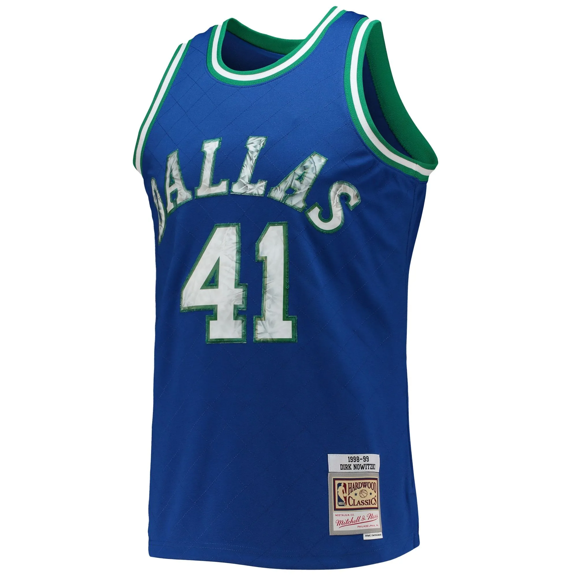 Dirk Nowitzki Dallas Mavericks Mitchell & Ness 1998/99 Hardwood Classics NBA 75th Anniversary Diamond Swingman Jersey - Blue