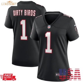 Dirty Birds Atlanta Falcons  Women's Throwback Game Jersey   Black