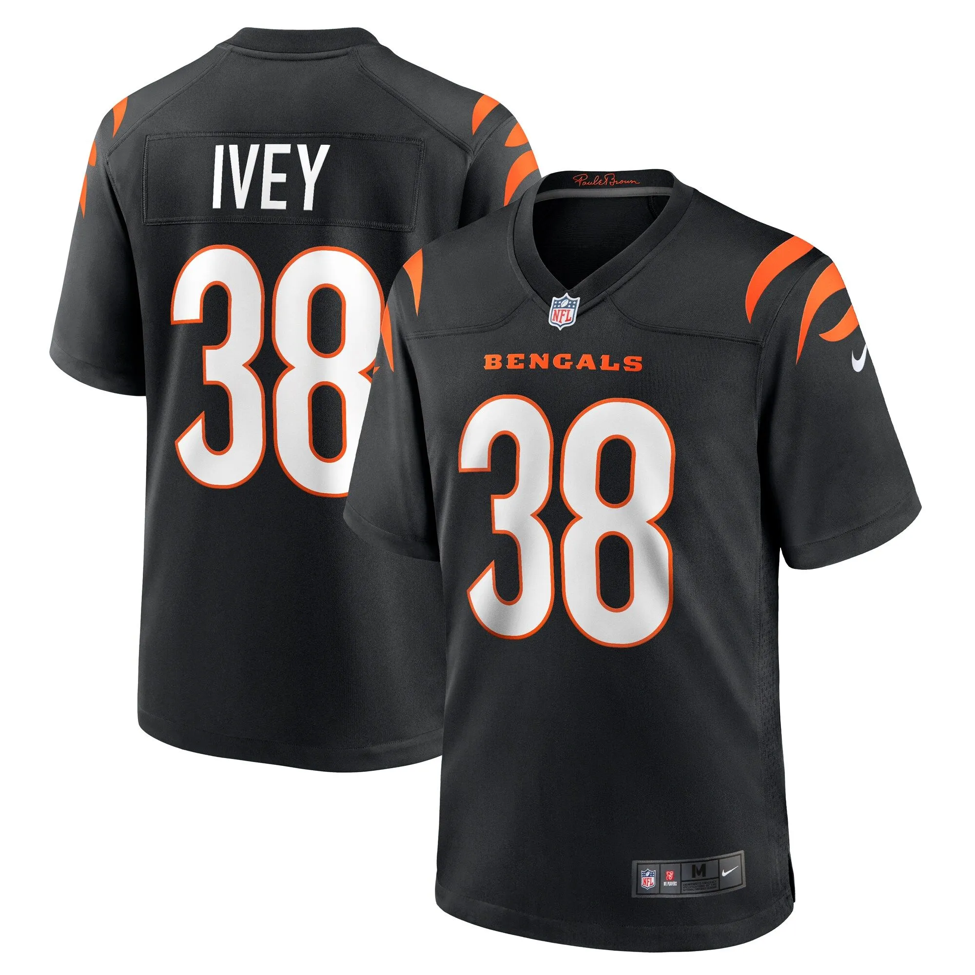 DJ Ivey Cincinnati Bengals  Team Game Jersey -  Black