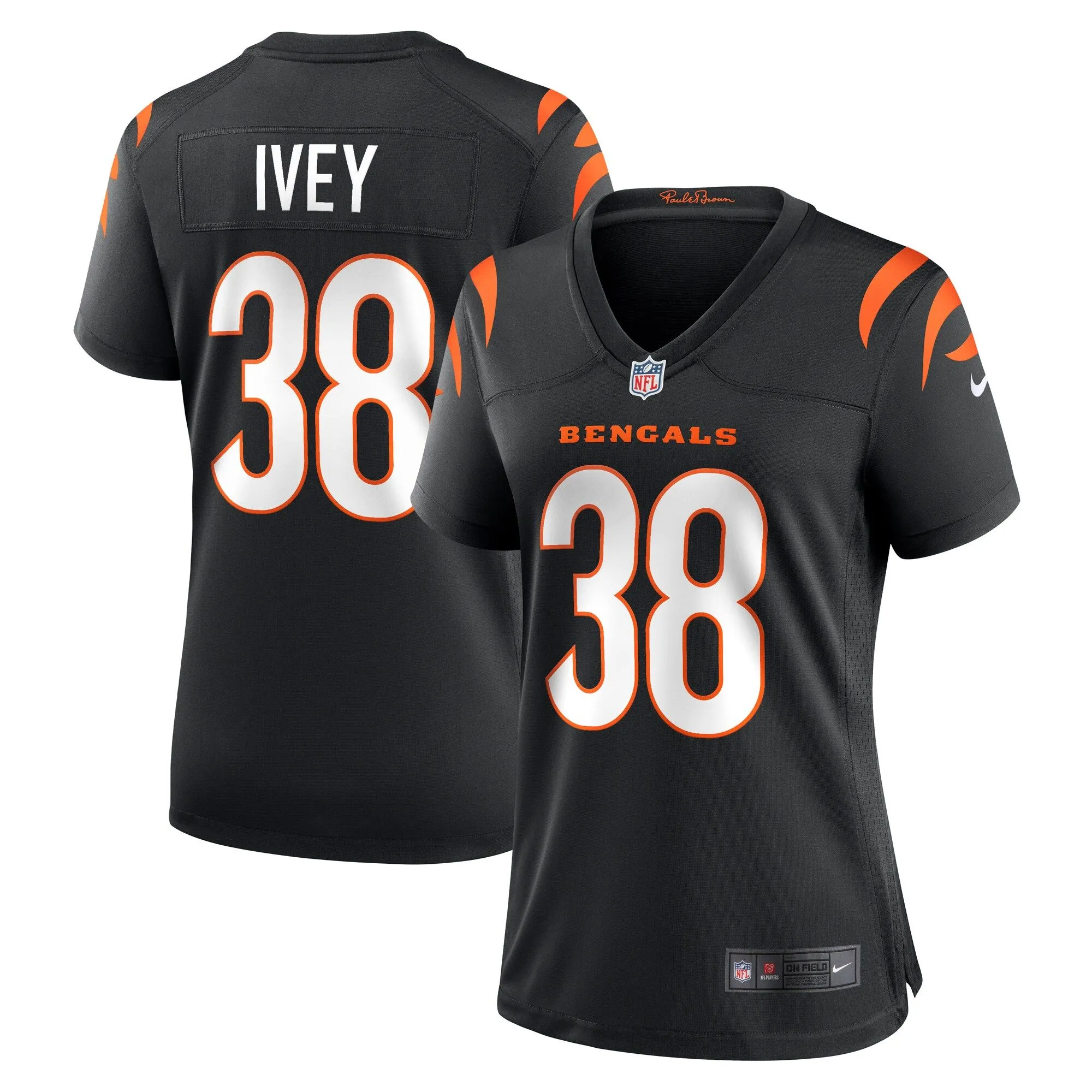 DJ Ivey Cincinnati Bengals  Women's Team Game Jersey -  Black