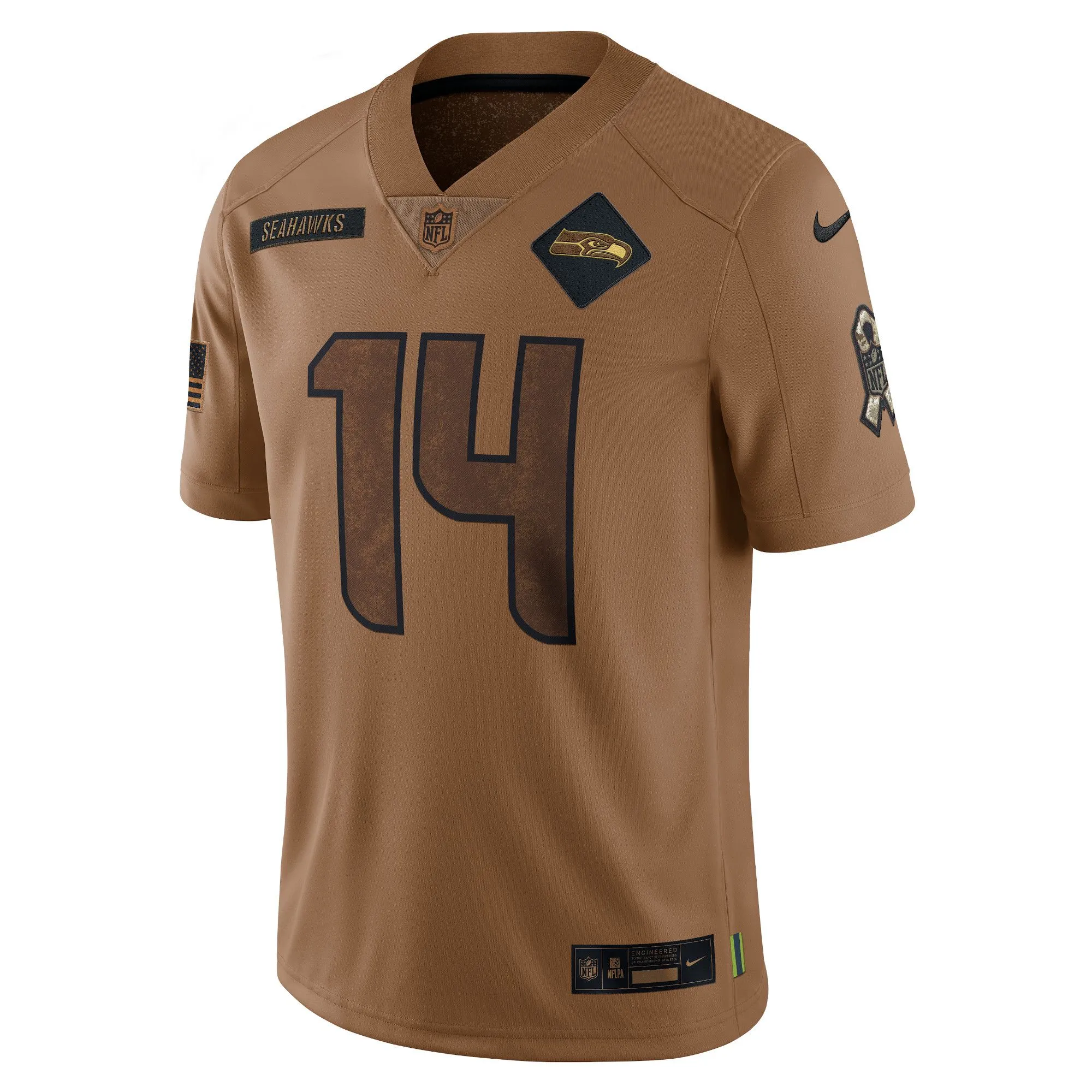 DK Metcalf Seattle Seahawks  2023 Salute To Service Limited Jersey - Brown