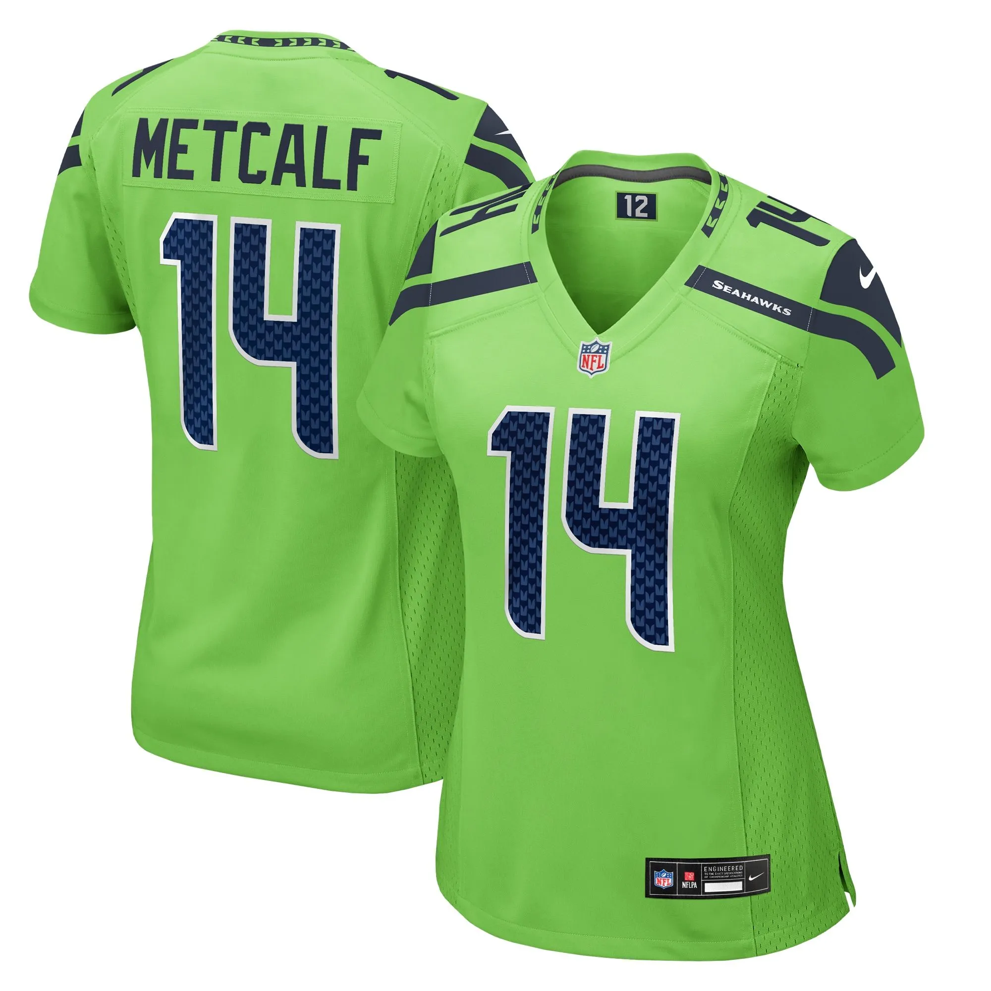 DK Metcalf Seattle Seahawks  Women's  Game Jersey - Neon Green