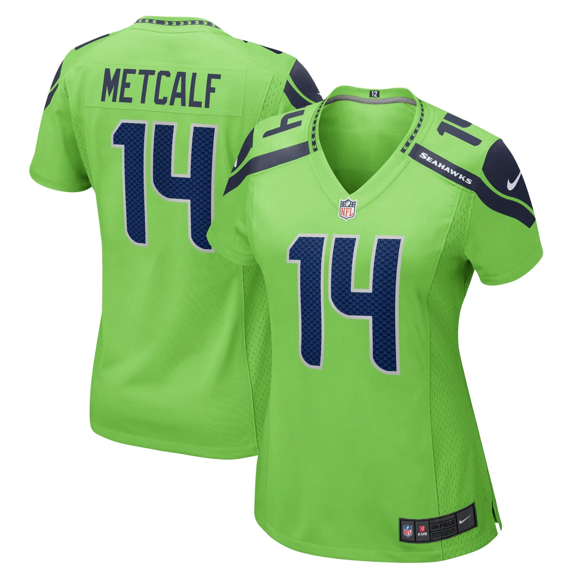DK Metcalf Seattle Seahawks  Women's Game Jersey - Neon Green