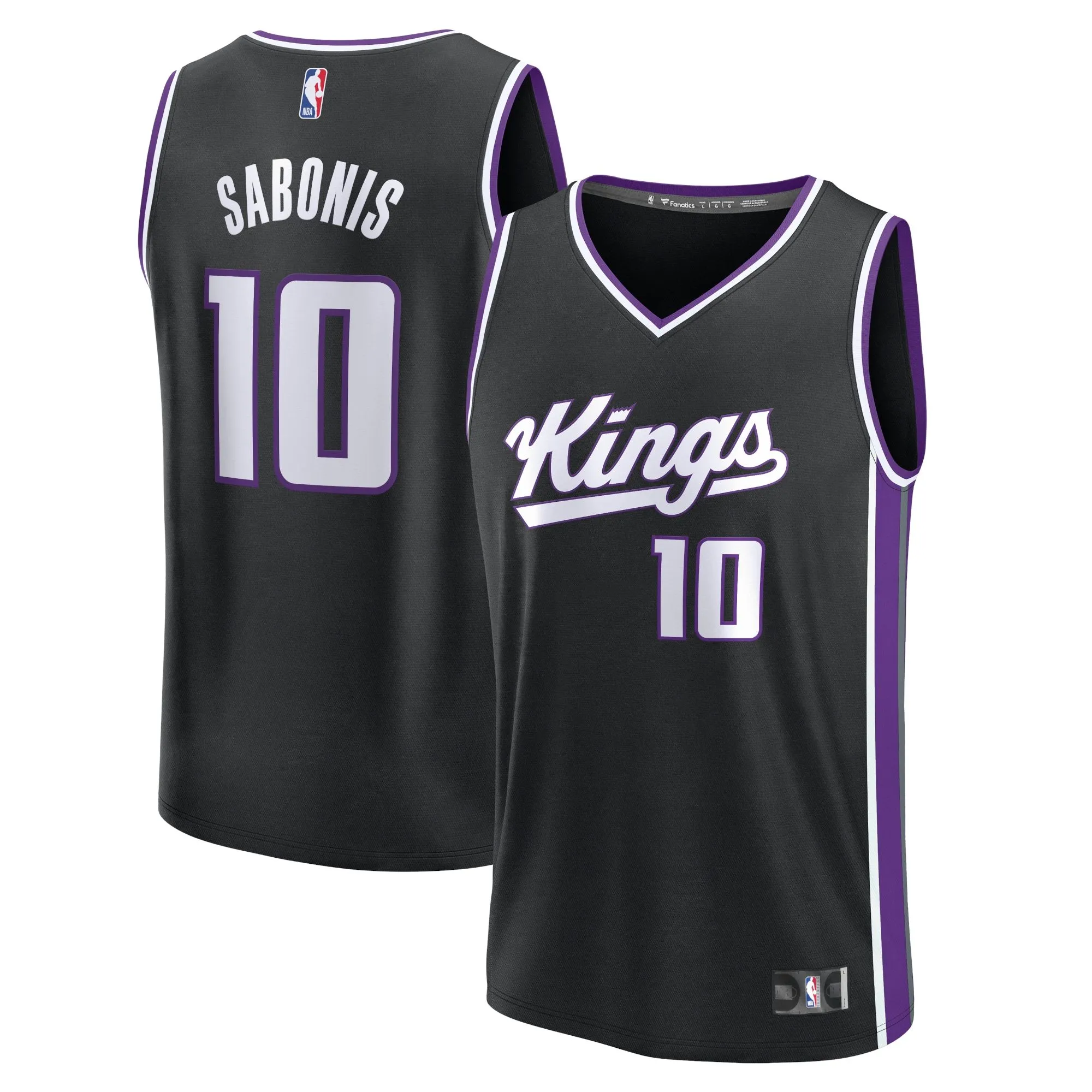 Domantas Sabonis Sacramento Kings Fanatics Branded Fast Break Replica Jersey - Icon Edition - Black