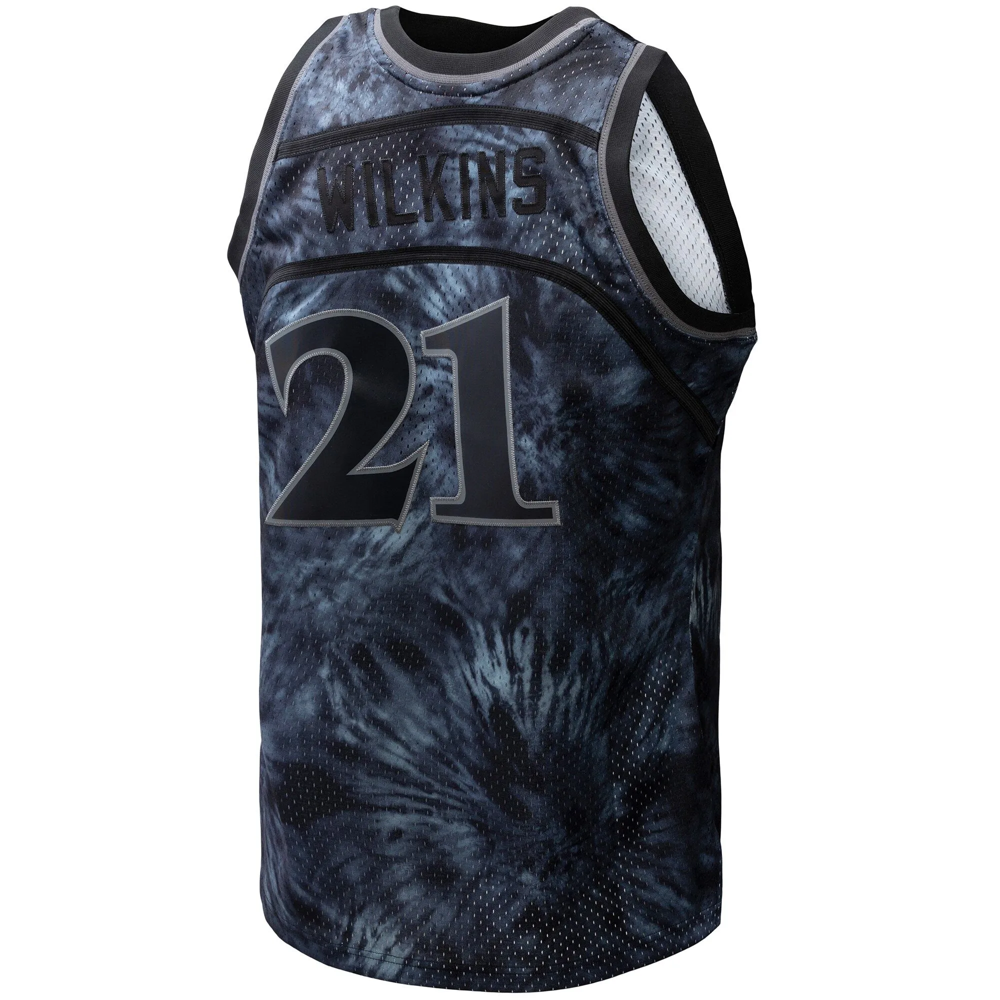 Dominique Wilkins Atlanta Hawks Mitchell & Ness Hardwood Classics 1986/87 Tie-Dye Swingman Jersey - Black