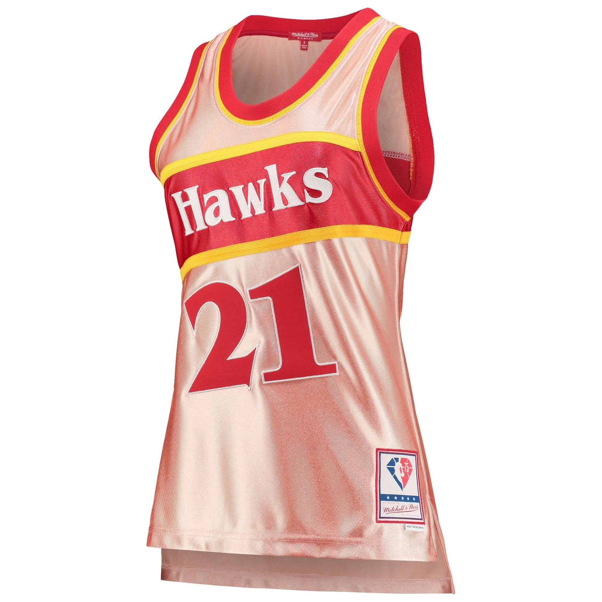 Dominique Wilkins Atlanta Hawks Mitchell & Ness Women's 75th Anniversary Rose Gold 1986 Swingman Jersey - Pink